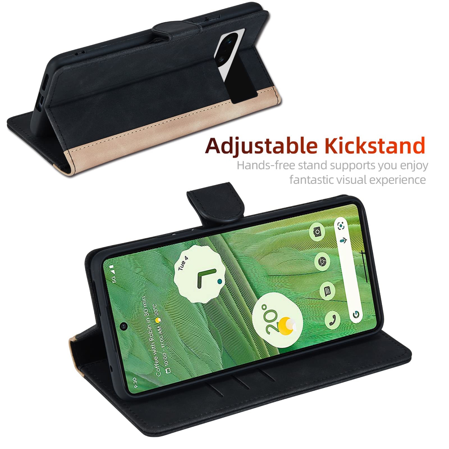 Google Pixel 7 Case Wallet, Google Pixel 7 Flip Case Premium PU Sturdy Leather Protective Magnetic Clasp Design Flip Case with Card Holder Slots