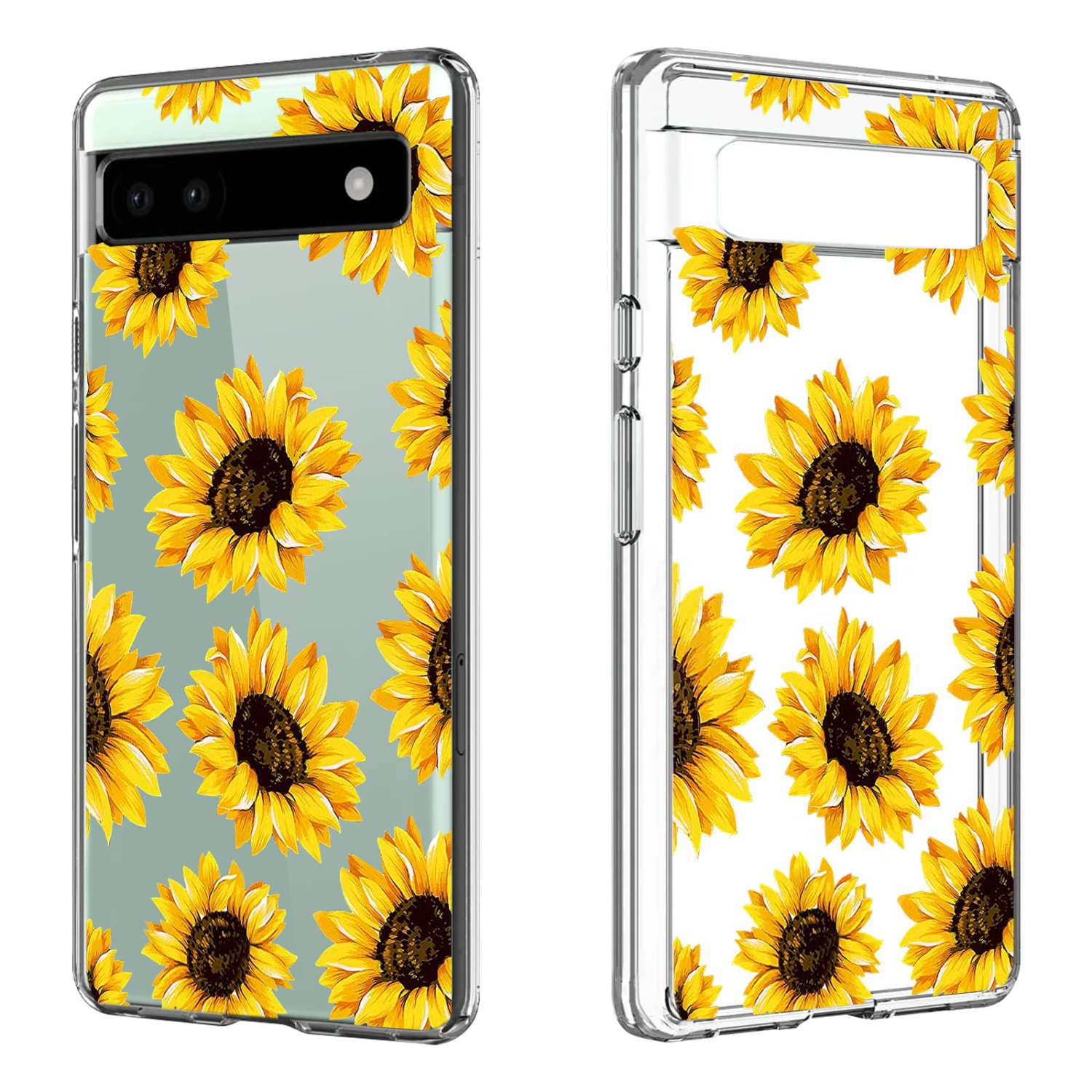 Case Compatible with Google Pixel 6a Clear with Design Elegant Flora Pattern Soft TPU Slim Shockproof Protective Google Pixel 6A 5G 6.1 inch Skin for