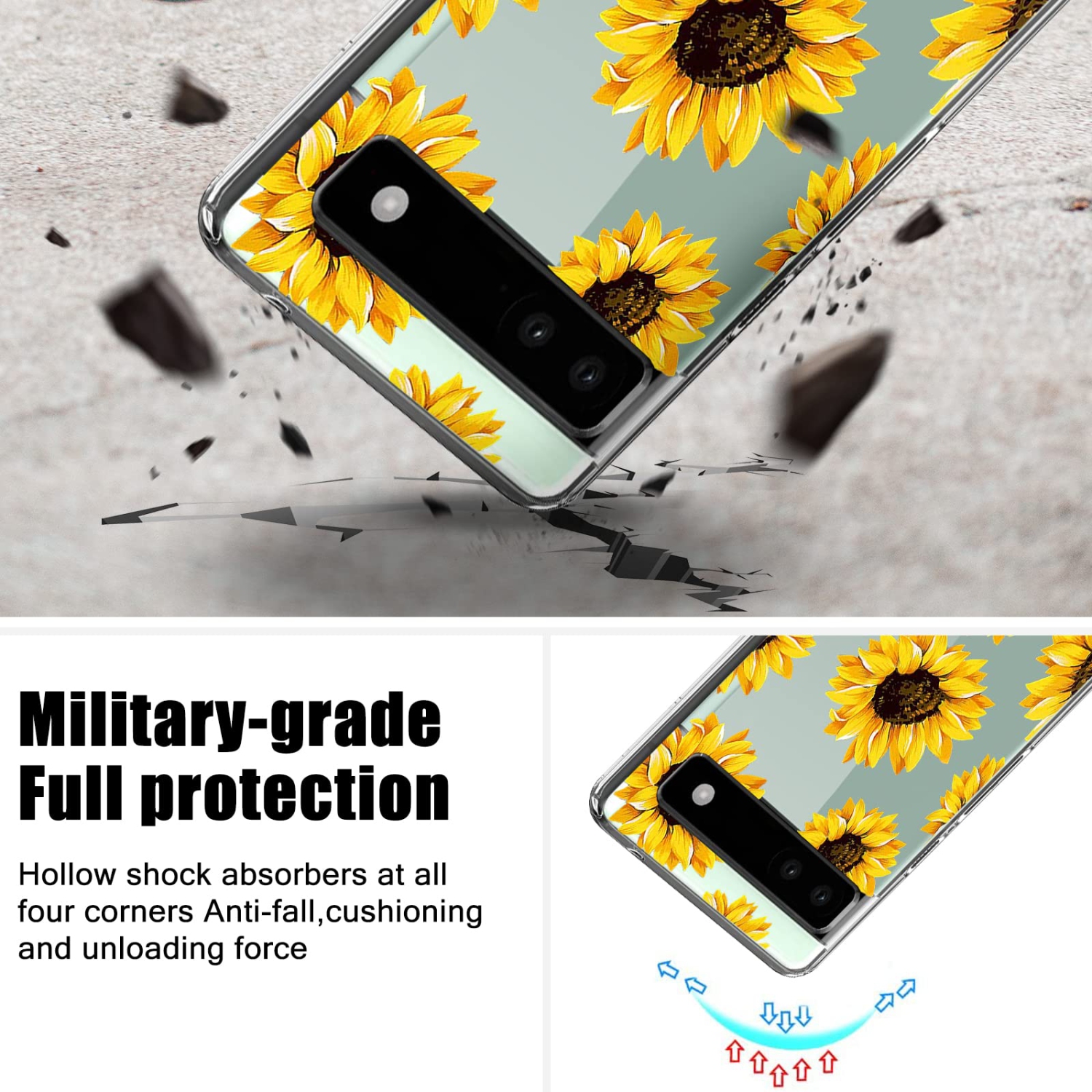 Case Compatible with Google Pixel 6a Clear with Design Elegant Flora Pattern Soft TPU Slim Shockproof Protective Google Pixel 6A 5G 6.1 inch Skin for