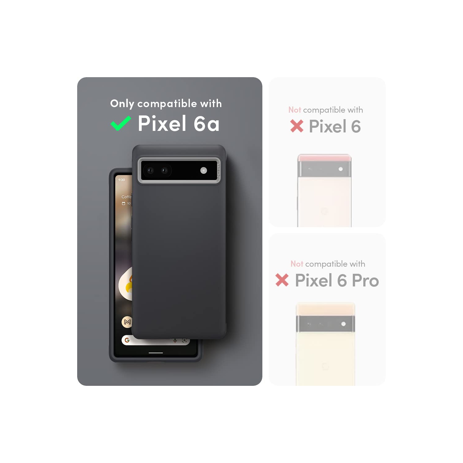 Pixel 6a Case 5G, Dust-Resistant Silicone-Feel TPU with Protective PC Camera Ring - Dusk