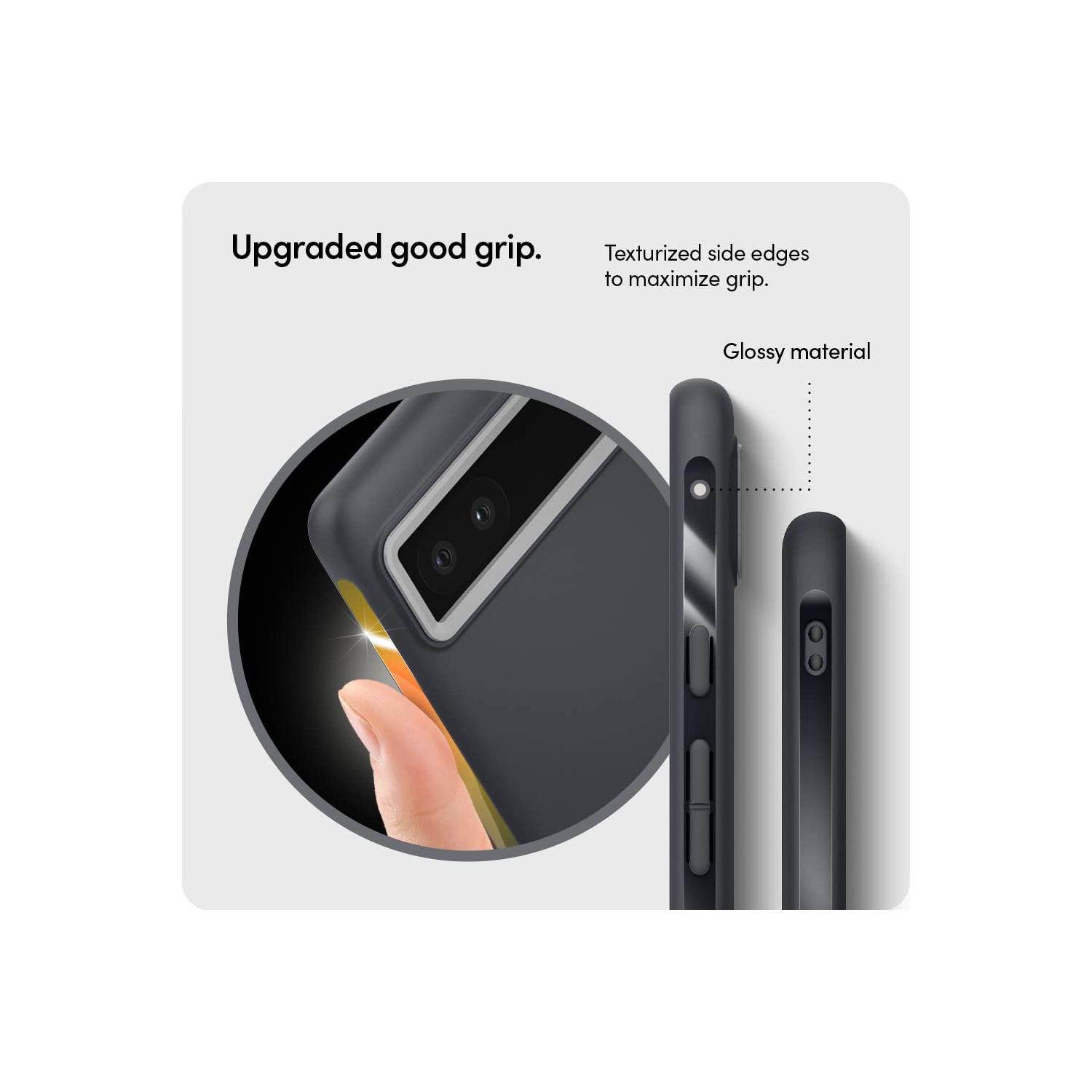 Pixel 6a Case 5G, Dust-Resistant Silicone-Feel TPU with Protective PC Camera Ring - Dusk