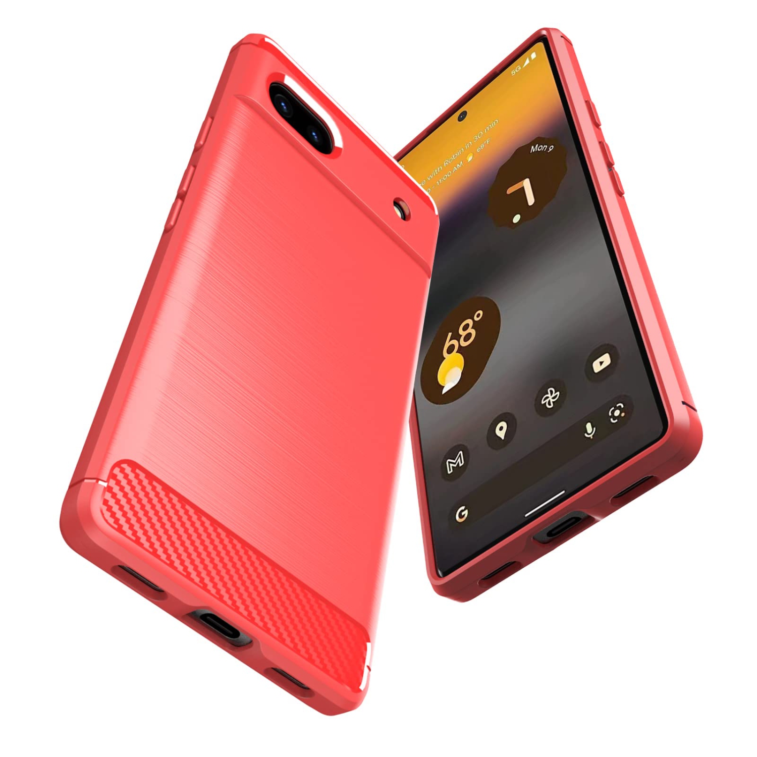 Google Pixel 6a Case, Flexible Shock-Absorbing TPU Protective with Upgraded Protection Phone Cover Compatible with Google Pixel 6a 2022,Red