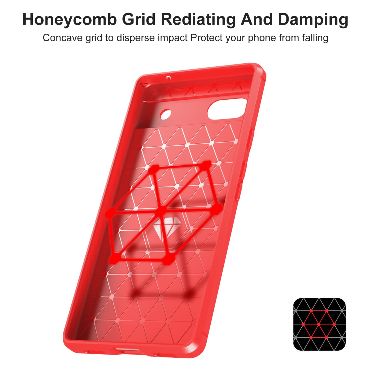 Google Pixel 6a Case, Flexible Shock-Absorbing TPU Protective with Upgraded Protection Phone Cover Compatible with Google Pixel 6a 2022,Red