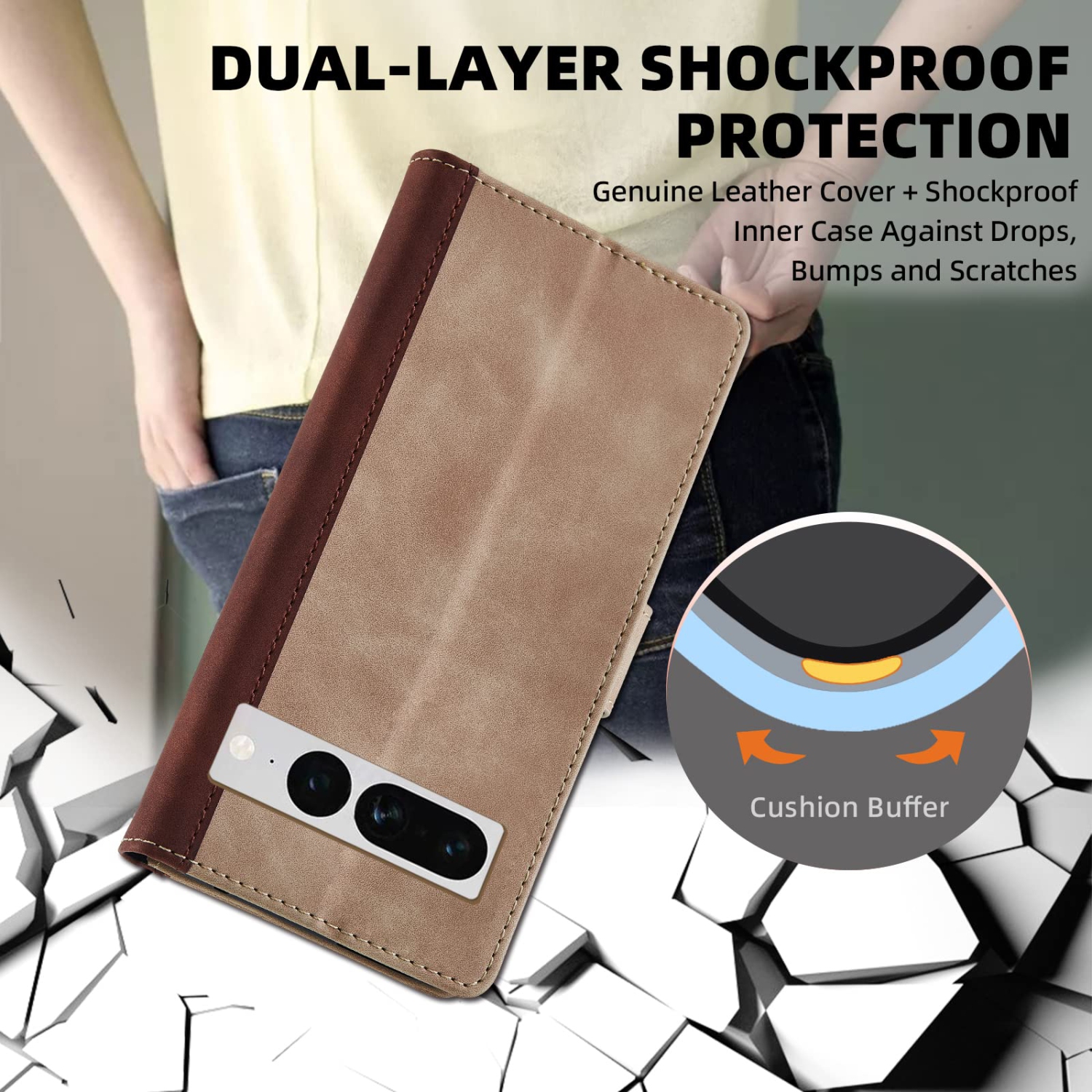 Google Pixel 7 Pro Case Wallet, Google Pixel 7 Pro Flip Case Premium PU Sturdy Leather Protective Magnetic Clasp Design Flip Case with [Card Holder