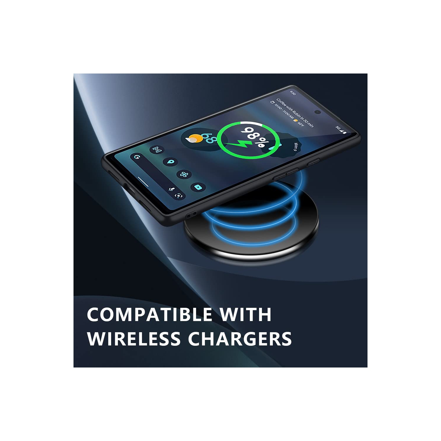 Google Pixel 6A Case Drop Protective Thin Dual Layer Shockproof Bumper Cases Full Body Rugged Hard PC Back Anti-Scratch Microfiber Surface with Grip