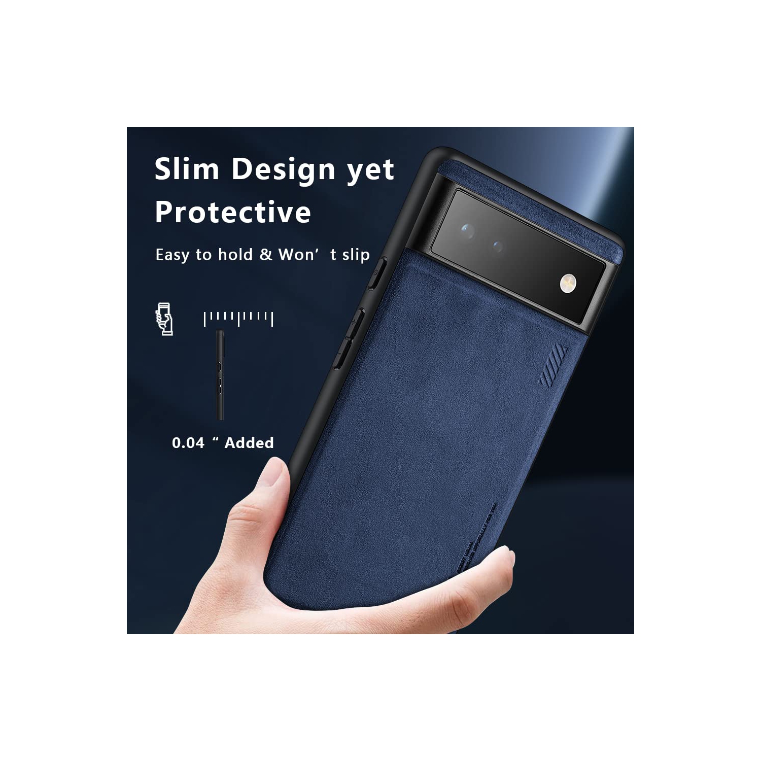 Google Pixel 6A Case Drop Protective Thin Dual Layer Shockproof Bumper Cases Full Body Rugged Hard PC Back Anti-Scratch Microfiber Surface with Grip