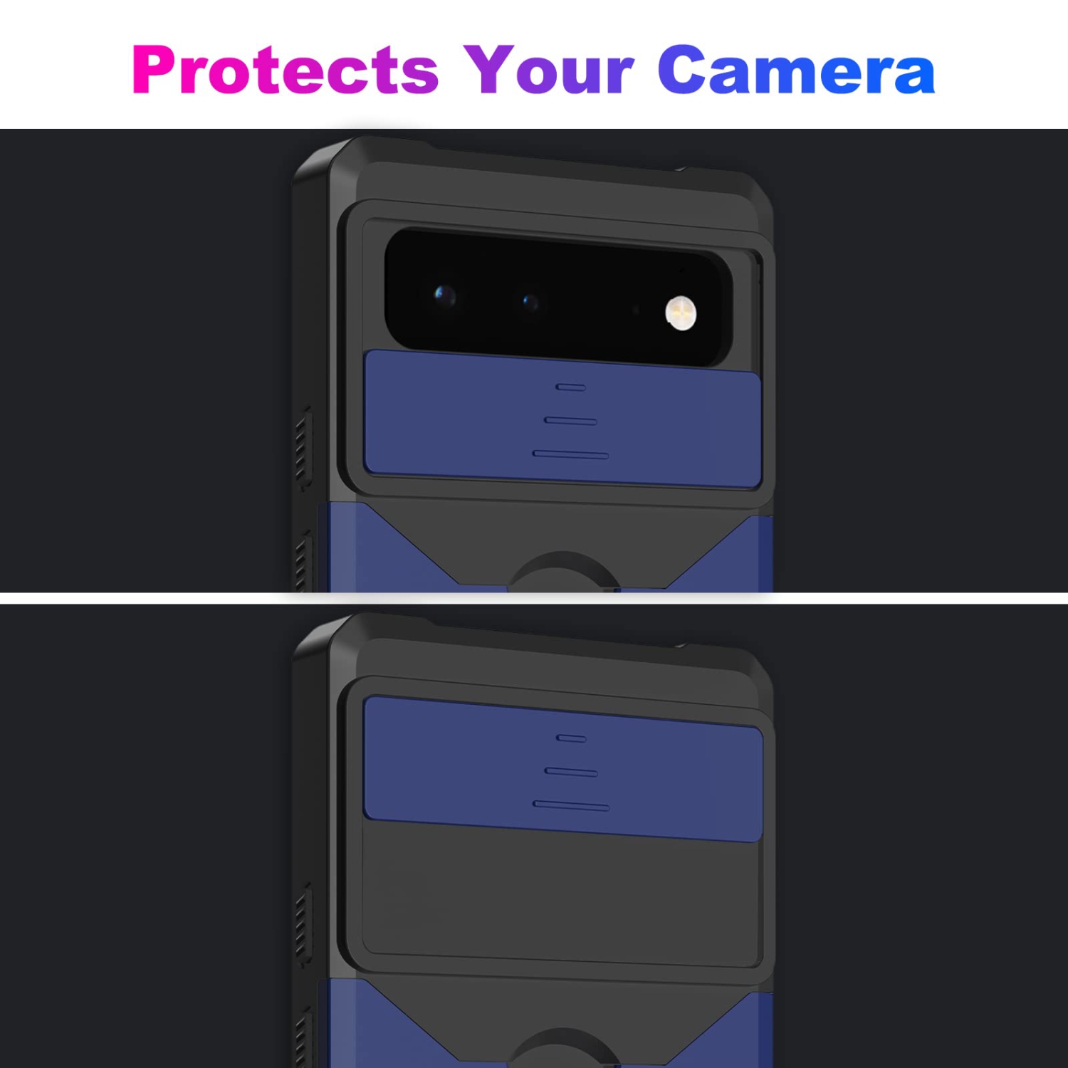 Wallet Case Compatible with Google Pixel 6A & 2 Screen Protectors, with Sliding Camera Cover, Card Holder Slot and Magnetic Kickstand Ring, Heavy