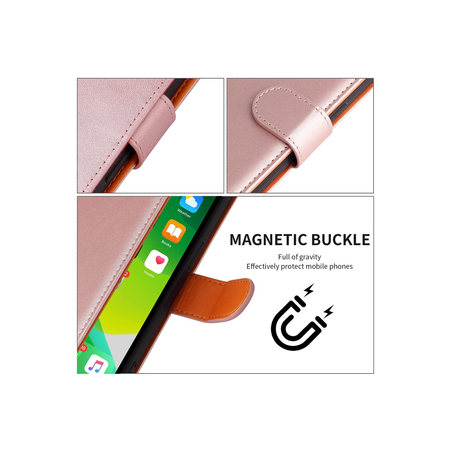 Google Pixel 6a Case Wallet Genuine Leather Flip with Anti-Theft RFID Blocking Kickstand Strong Magnetic Clasp Closure Cash Credit Card Slots