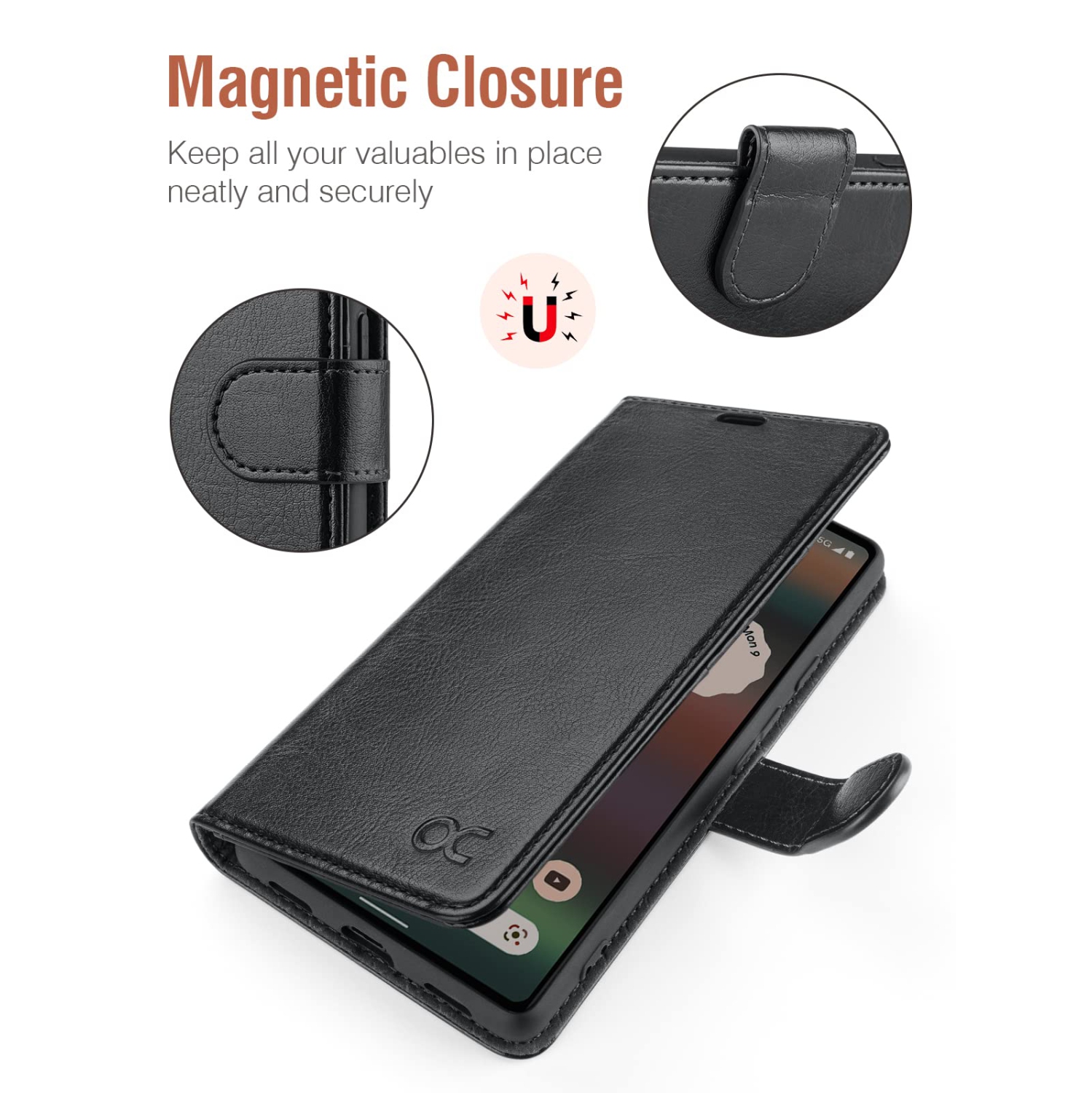 Google Pixel 6A Case Wallet, PU Leather Flip Folio Case with Card Holders RFID Blocking Kickstand Shockproof TPU Inner Shell Phone Cover 6.1 Inch 2022