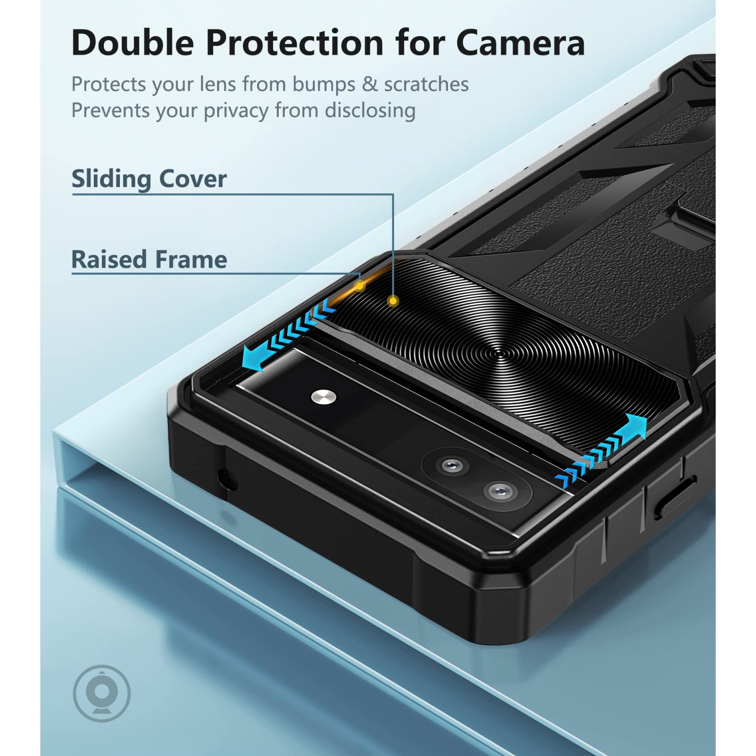 Google Pixel 6a Case: Shockproof Protective Rugged Phone Cover with Kickstand & Camera Lens Slide | Drop Proof Military-Grade Protection TPU Hybrid