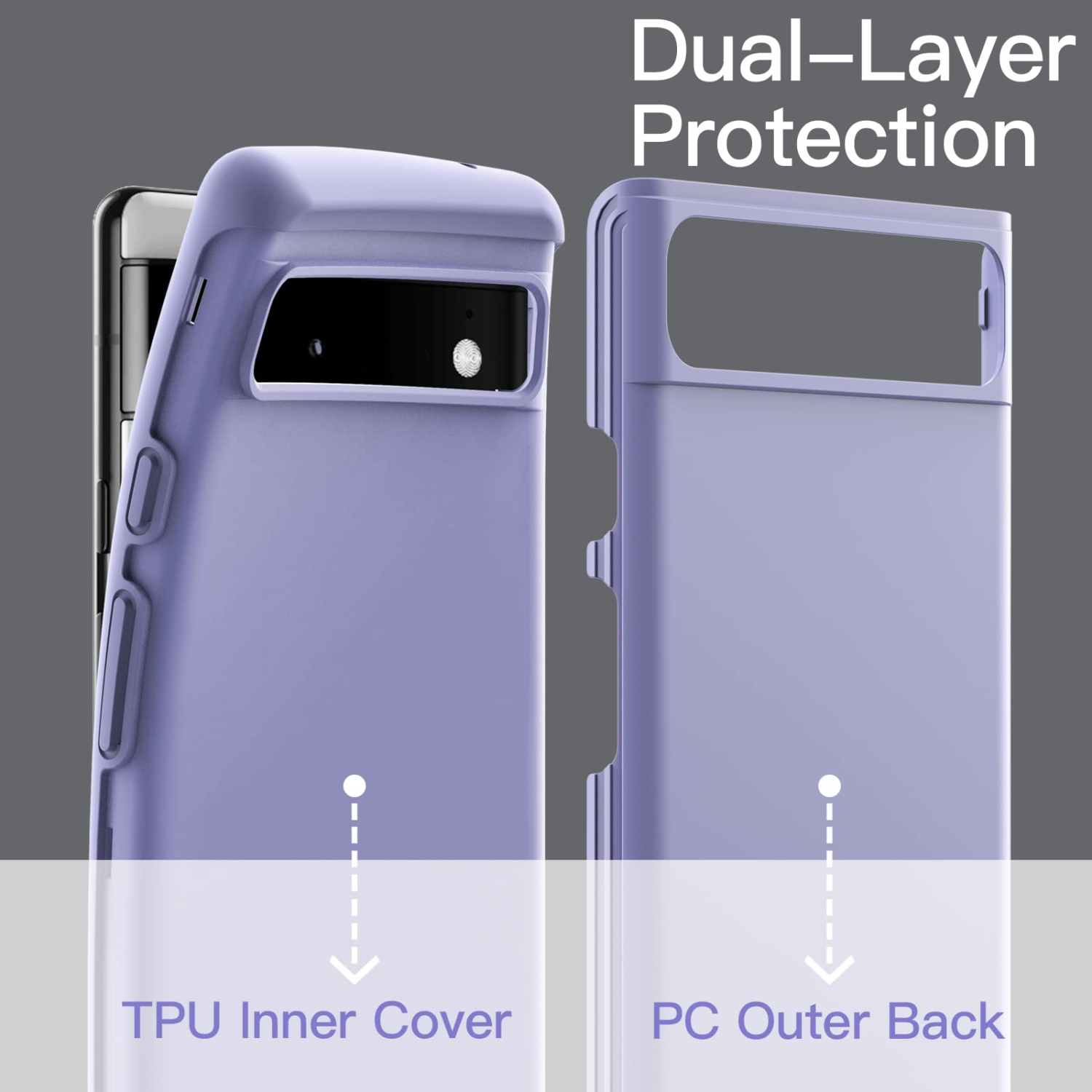 Case for Google Pixel 6a 6.1-Inch 2022, Dual-Layer Protection Shockproof Phone Cover