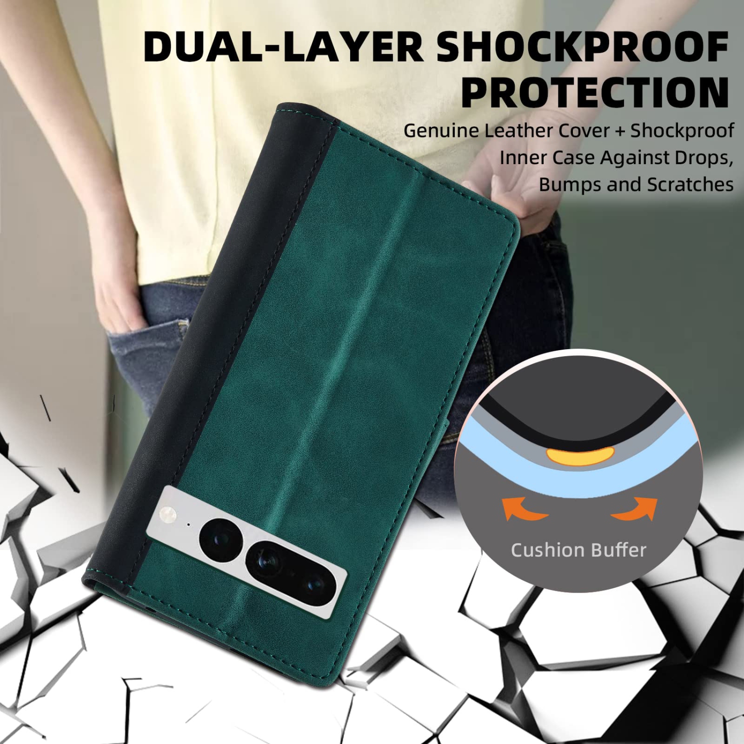 Google Pixel 7 Pro Case Wallet, Google Pixel 7 Pro Flip Case Premium PU Sturdy Leather Protective Magnetic Clasp Design Flip Case with Card Holder