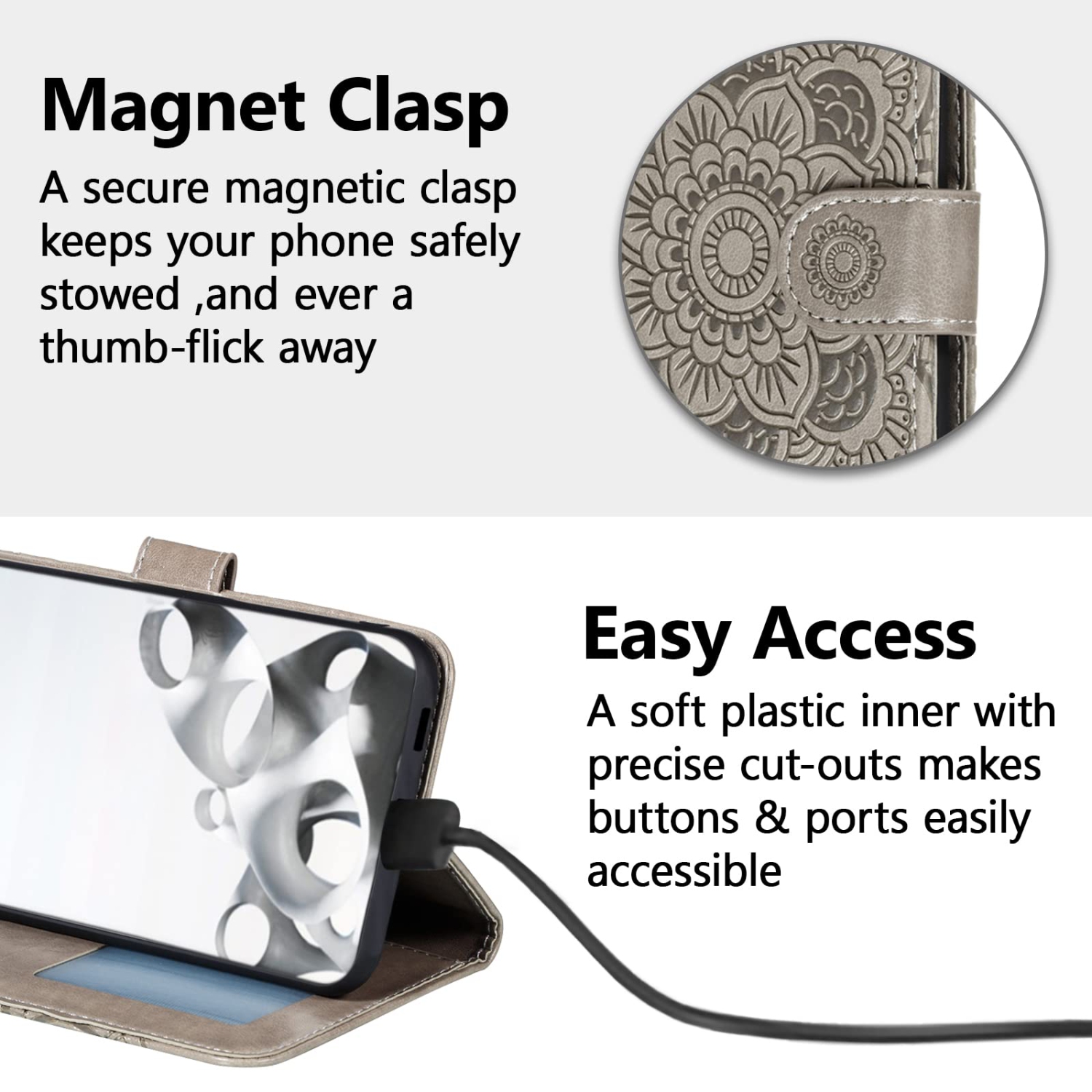 Mandala Case for Google Pixel 6A, Premium Leather Case Wallet with Card Slots Magnetic Stand Protective Cover Ultra Slim Case with Lanyard,Embossed