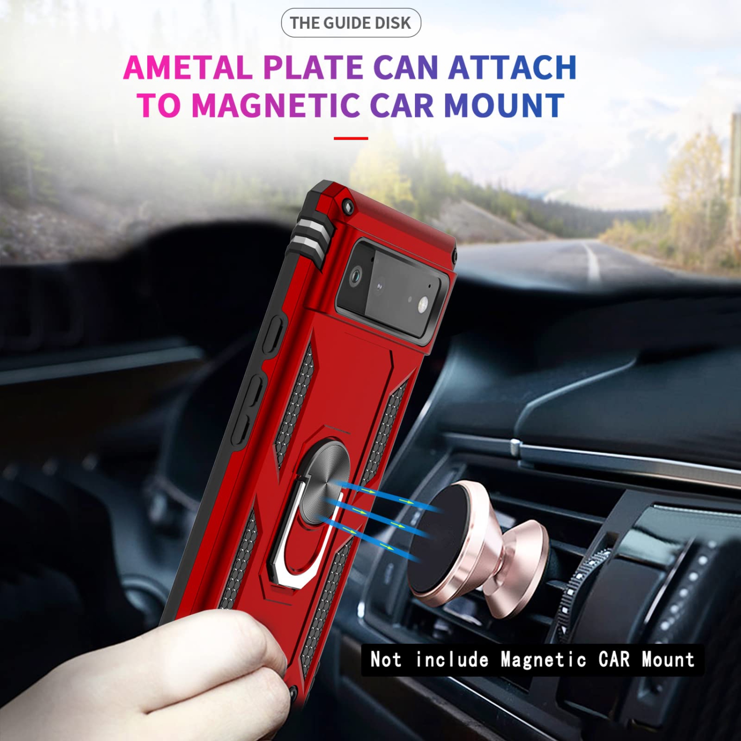 Compatible avec l’étui pour Pixel 6 de Google, l’étui protecteur antichoc de qualité militaire Defender avec béquille magnétique en anneau pour Pixel