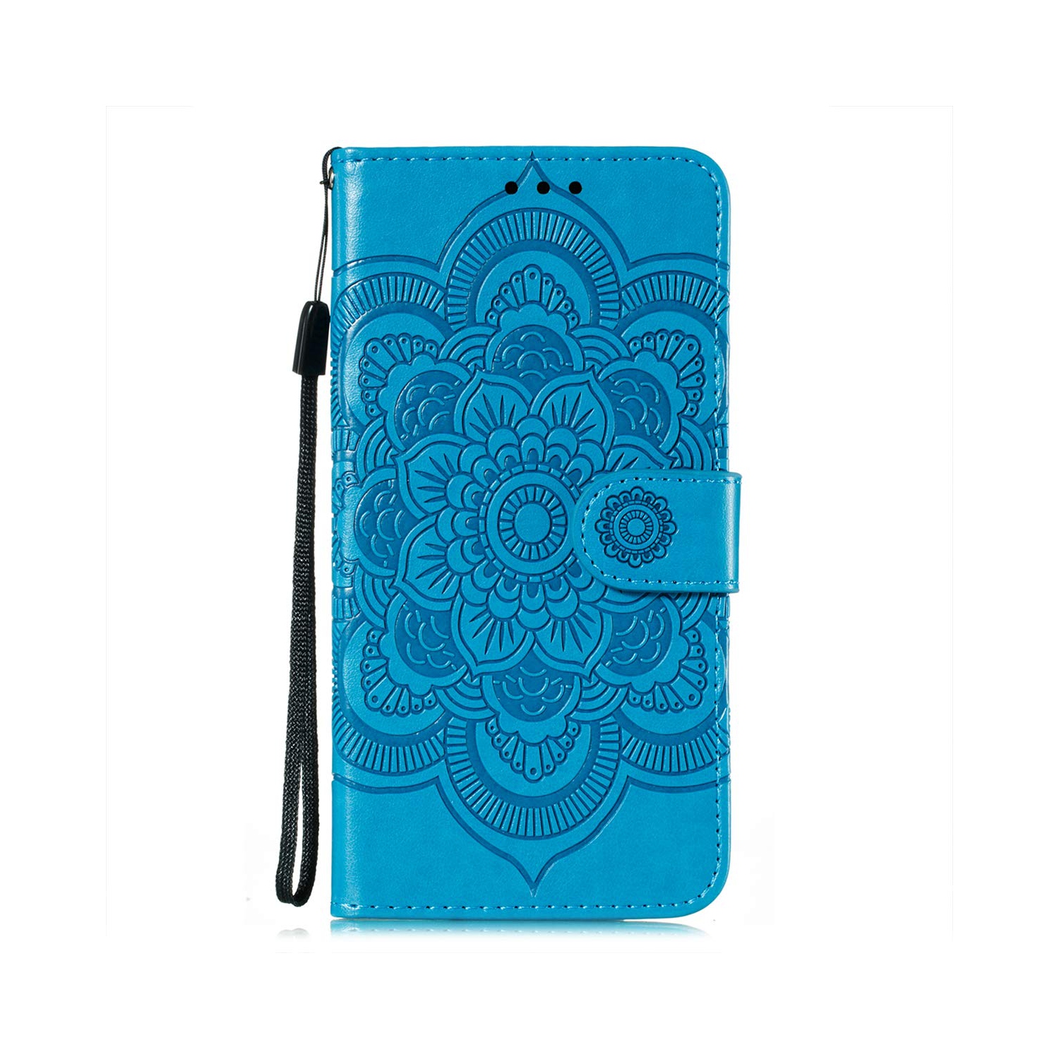 Mandala Case for Google Pixel 6A, Premium Leather Case Wallet with Card Slots Magnetic Stand Protective Cover Ultra Slim Case with Lanyard,Embossed