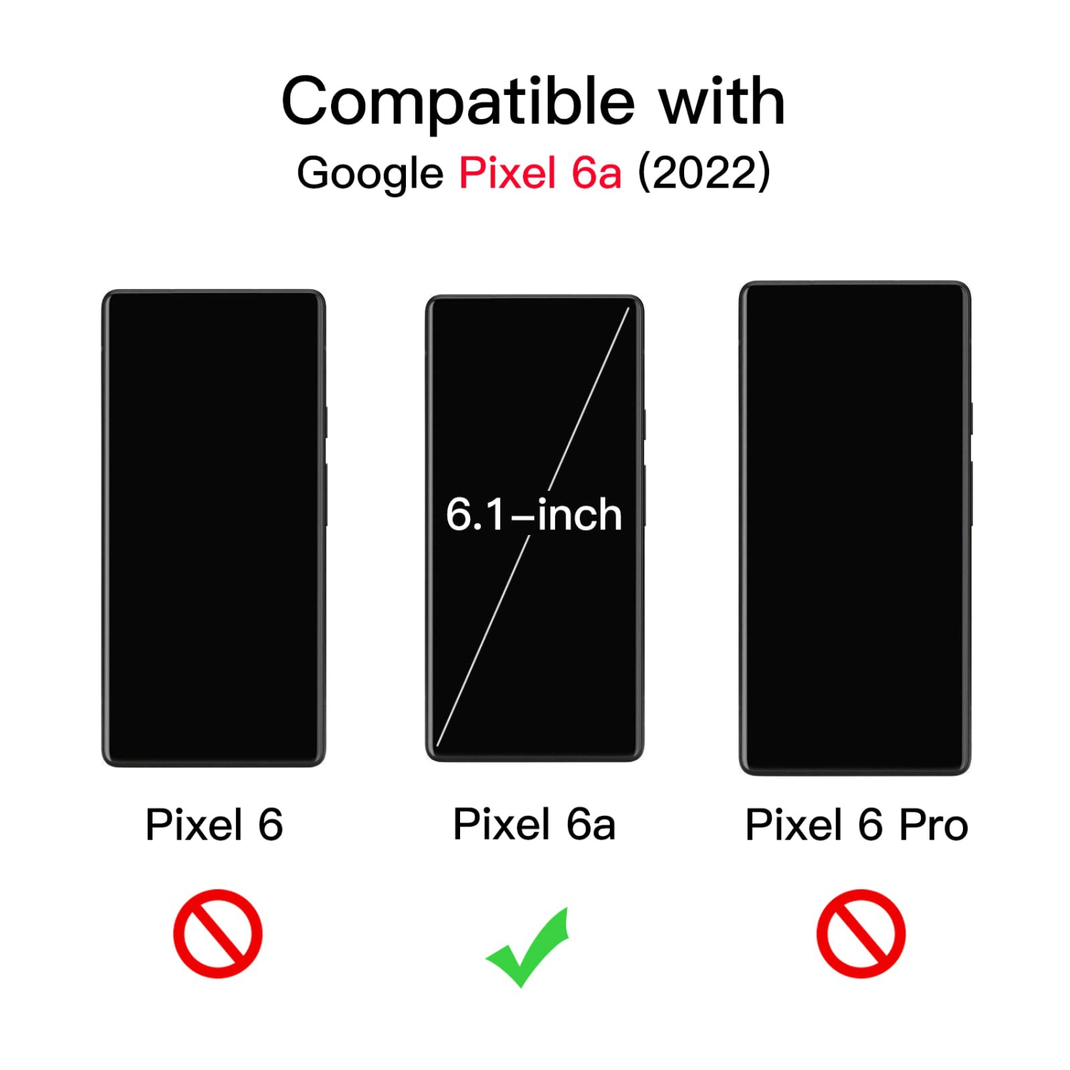 Case for Google Pixel 6a 6.1-Inch 2022, Dual-Layer Protection Shockproof Phone Cover