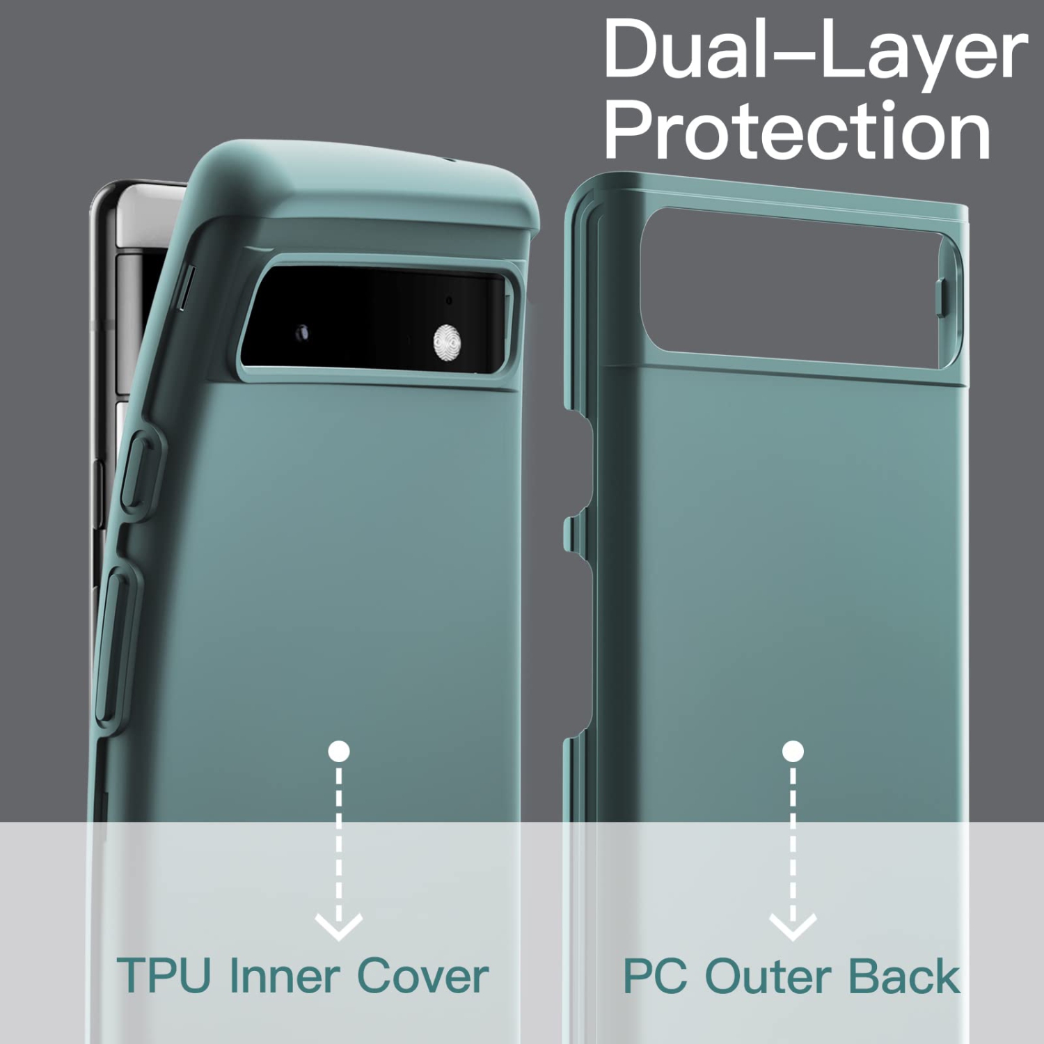 Case for Google Pixel 6a 6.1-Inch 2022, Dual-Layer Protection Shockproof Phone Cover