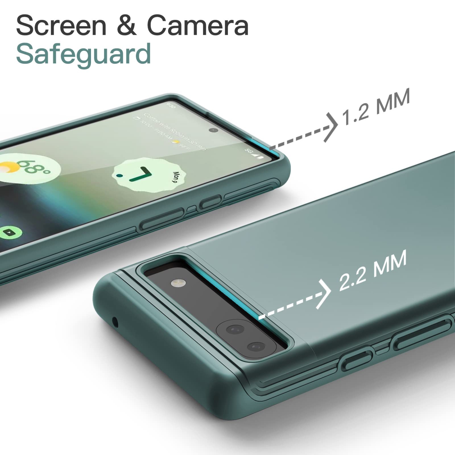 Case for Google Pixel 6a 6.1-Inch 2022, Dual-Layer Protection Shockproof Phone Cover