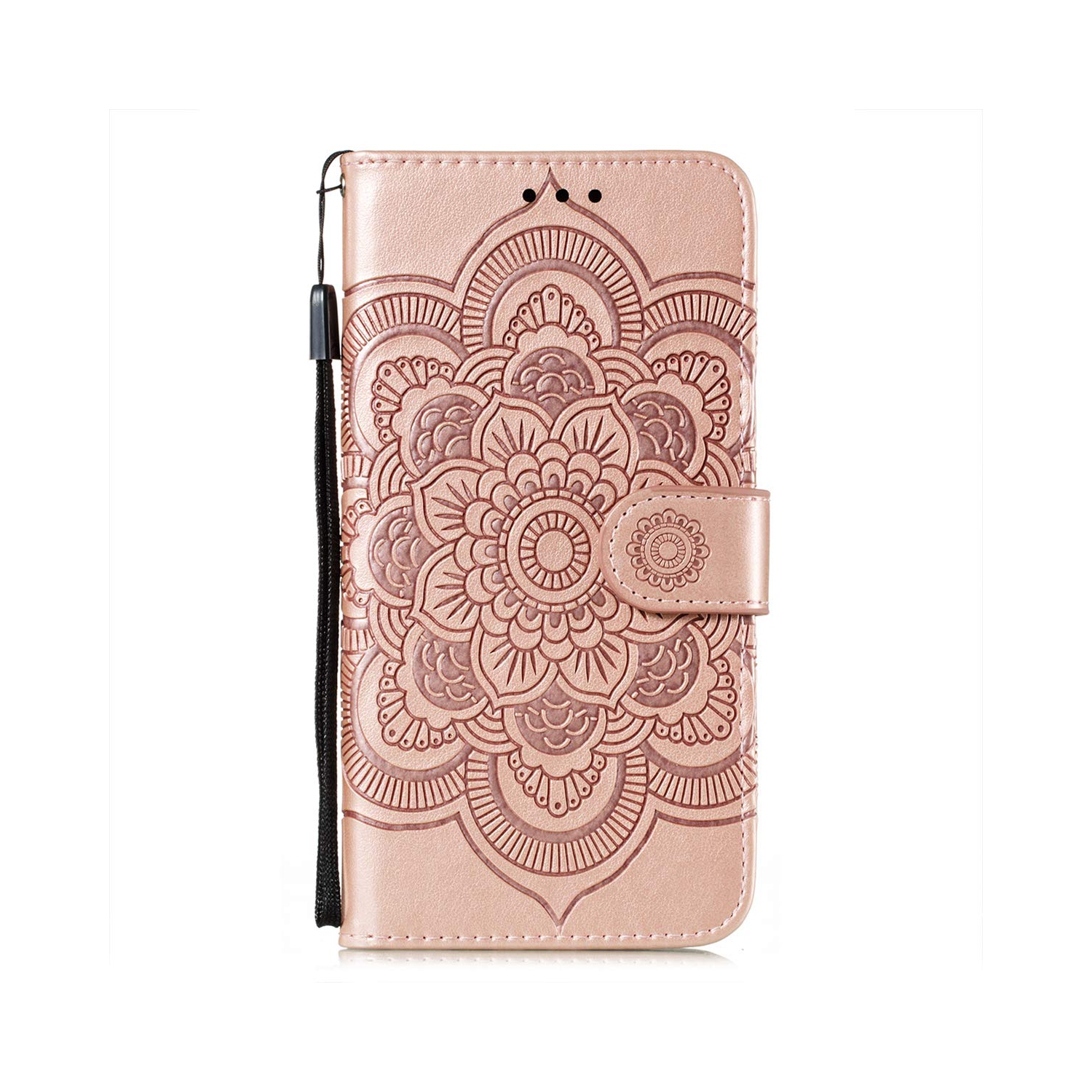 Mandala Case for Google Pixel 6A, Premium Leather Case Wallet with Card Slots Magnetic Stand Protective Cover Ultra Slim Case with Lanyard,Embossed