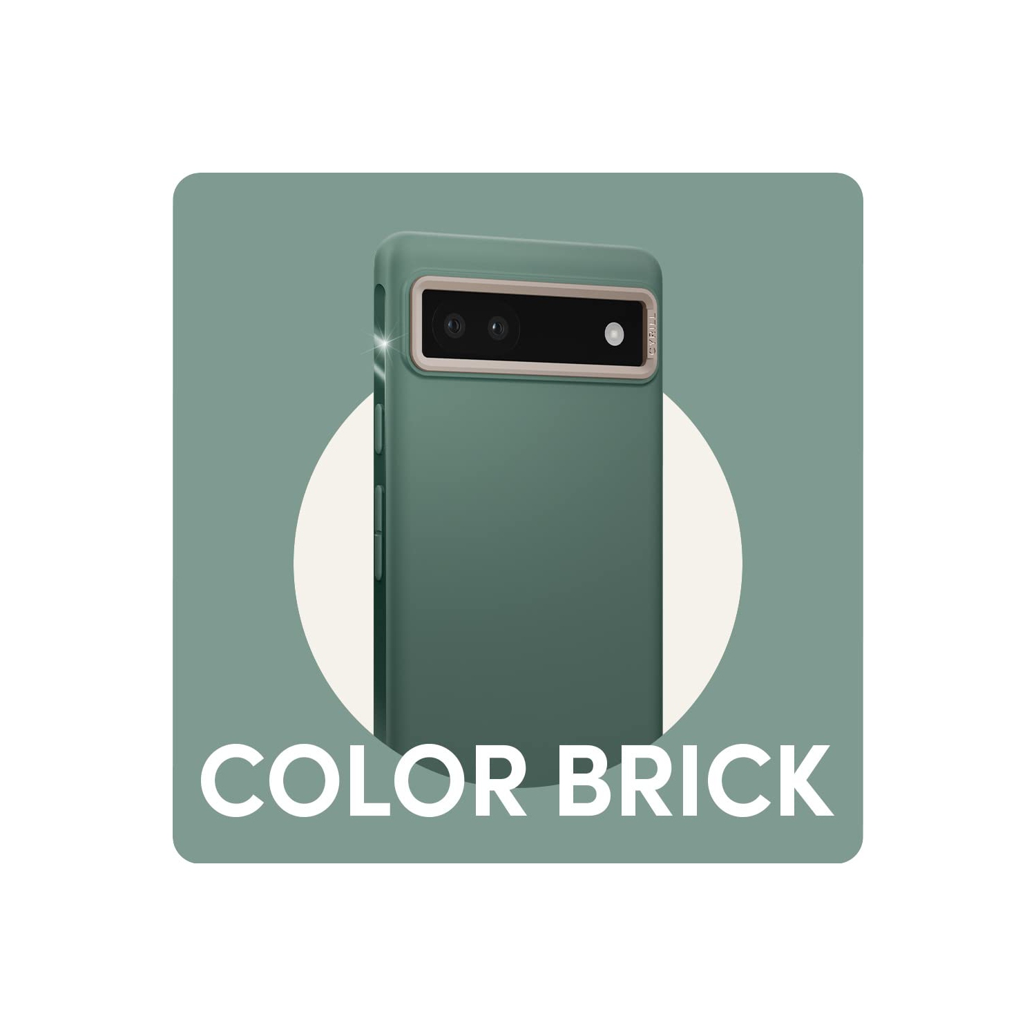 Color Brick Compatible with Pixel 6a Case 5G, Dust-Resistant Silicone-Feel TPU with Protective PC Camera Ring - Kale