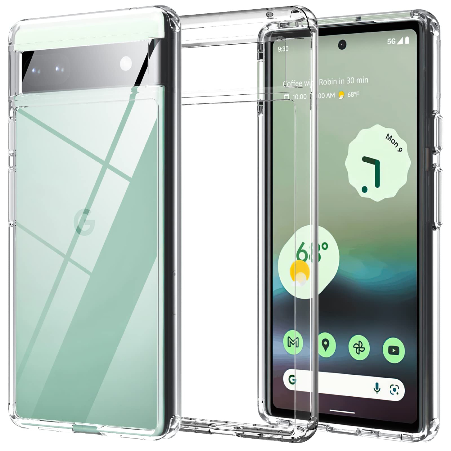 for Google Pixel 6a Case, Pixel 6a Phone Case Military Grade Heavy Duty Drop Shockproof Silicone TPU Rugged Protective Bumper Anti-Scratch Protective