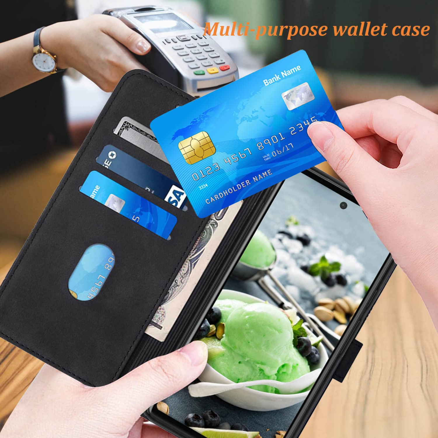 Étui portefeuille pour Pixel 6a, béquille en dragonne fentes pour carte et protecteur intérieur en TPUR pour Pixel 6a, étui folio à rabat en cuir de