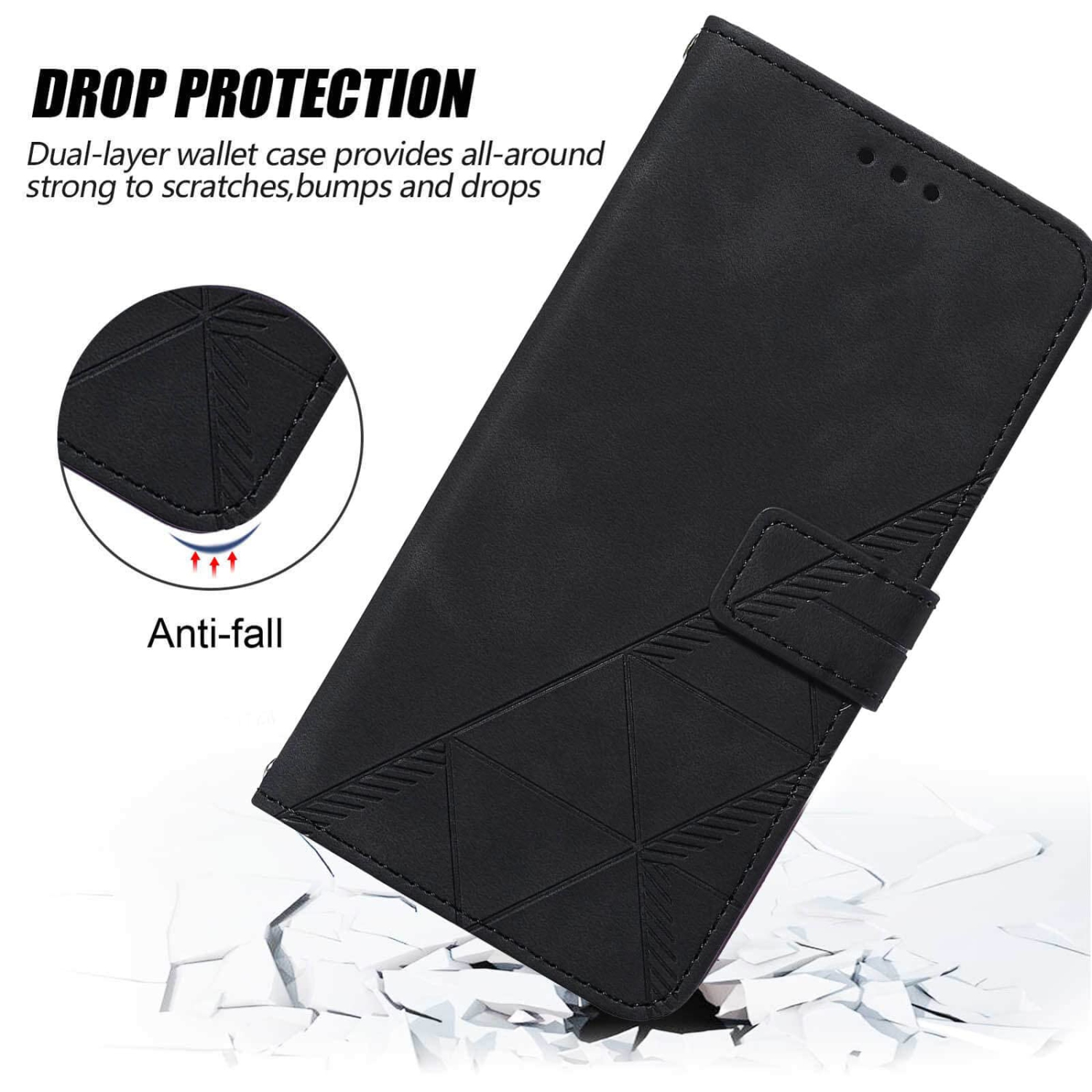 Étui portefeuille pour Pixel 6a, béquille en dragonne fentes pour carte et protecteur intérieur en TPUR pour Pixel 6a, étui folio à rabat en cuir de