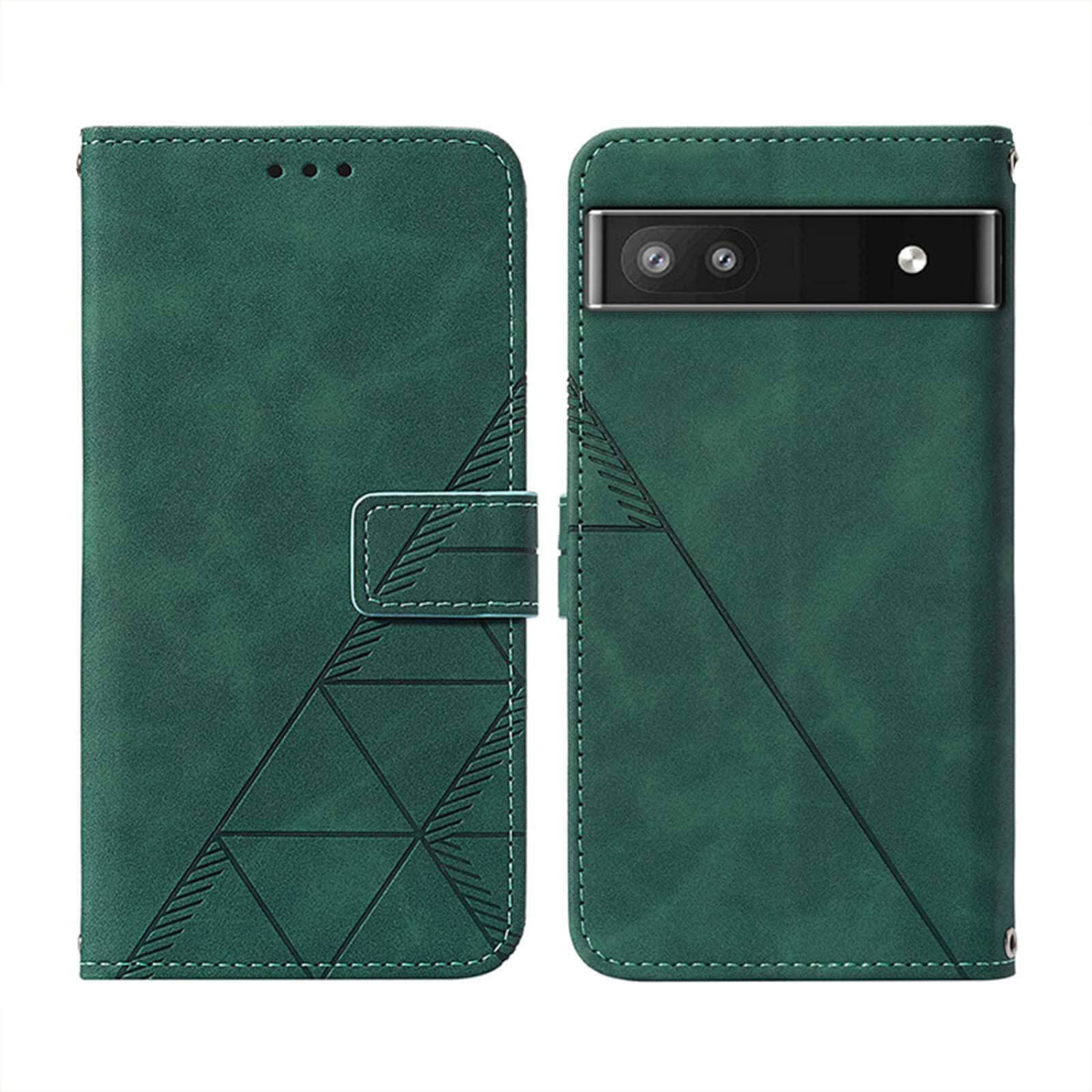 Étui portefeuille pour Pixel 6a, béquille en dragonne fentes pour carte et protecteur intérieur en TPUR pour Pixel 6a, étui folio à rabat en cuir de