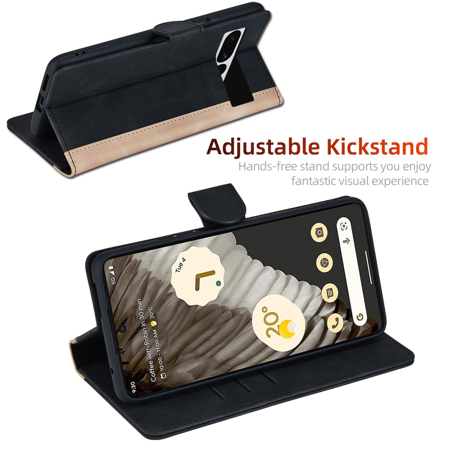 Google Pixel 7 Pro Case Wallet, Google Pixel 7 Pro Flip Case Premium PU Sturdy Leather Protective Magnetic Clasp Design Flip Case with Card Holder