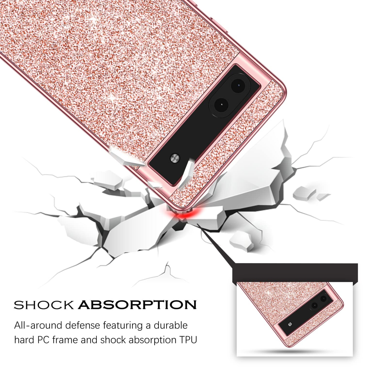 Google Pixel 6a Case Slim Glitter Google Pixel 6a 5G Case Bling Anti Scratch Sparkly for Girls Women Protective Phone Covers Cases for Google Pixel