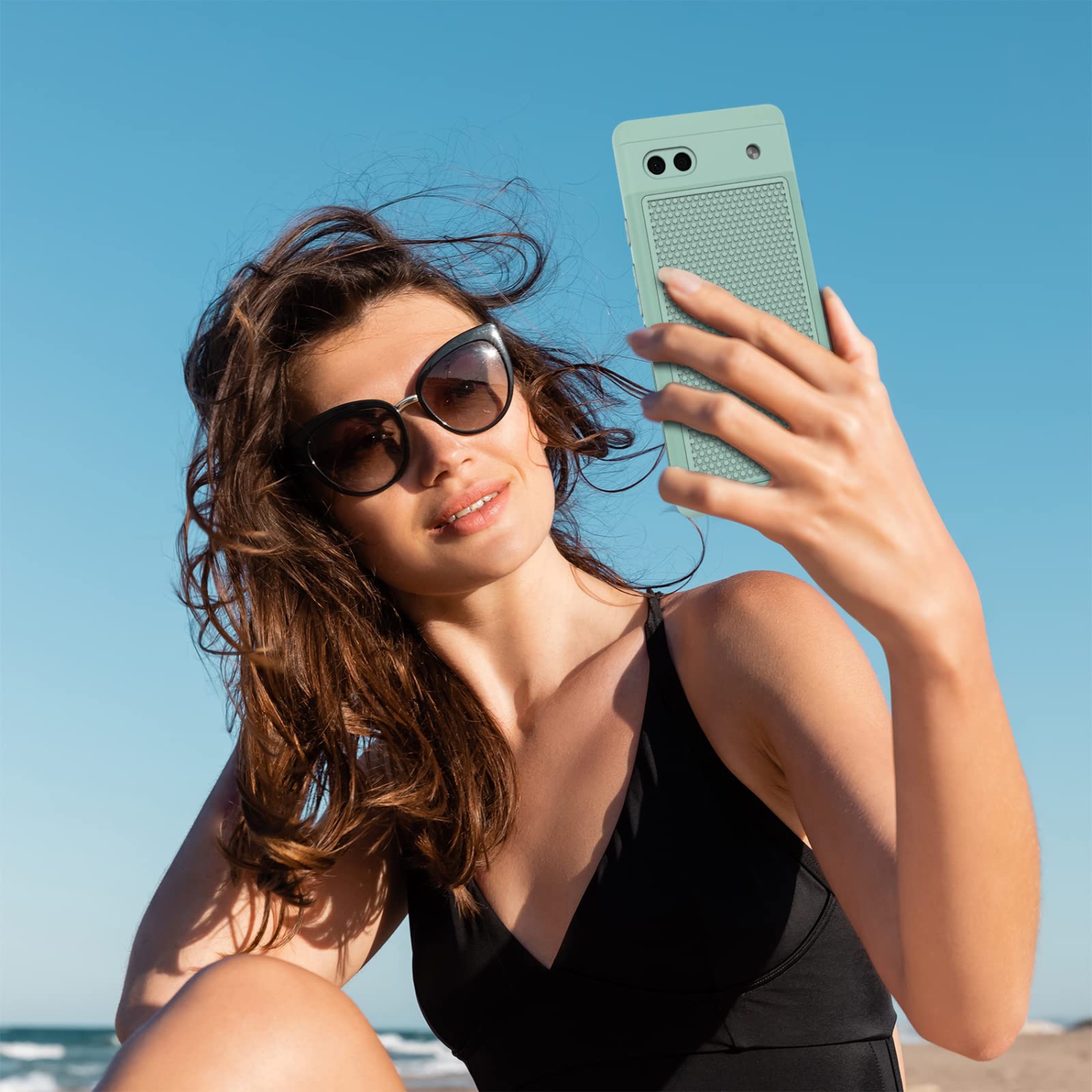 Google Pixel 6a Phone Case: Dual Layer Protective Heavy Duty Cell Phone Cover Shockproof Rugged with Non Slip Textured Back - Military Drop