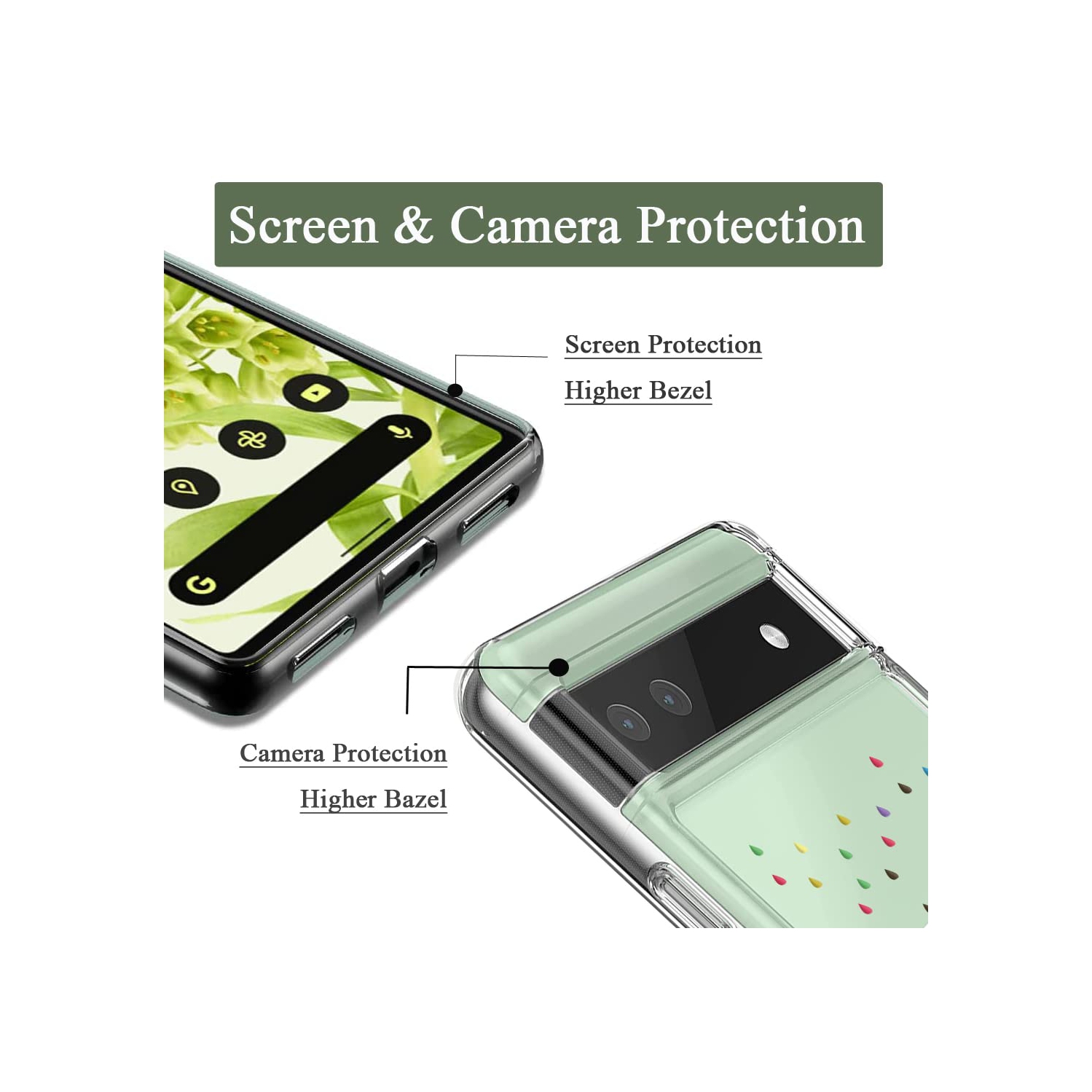 Compatible with Pixel 6a Case Clear with Design Soft TPU Shock Absorption Slim Embossed Pattern Protective Back Cover for Pixel 6a 5G 6.1 inch