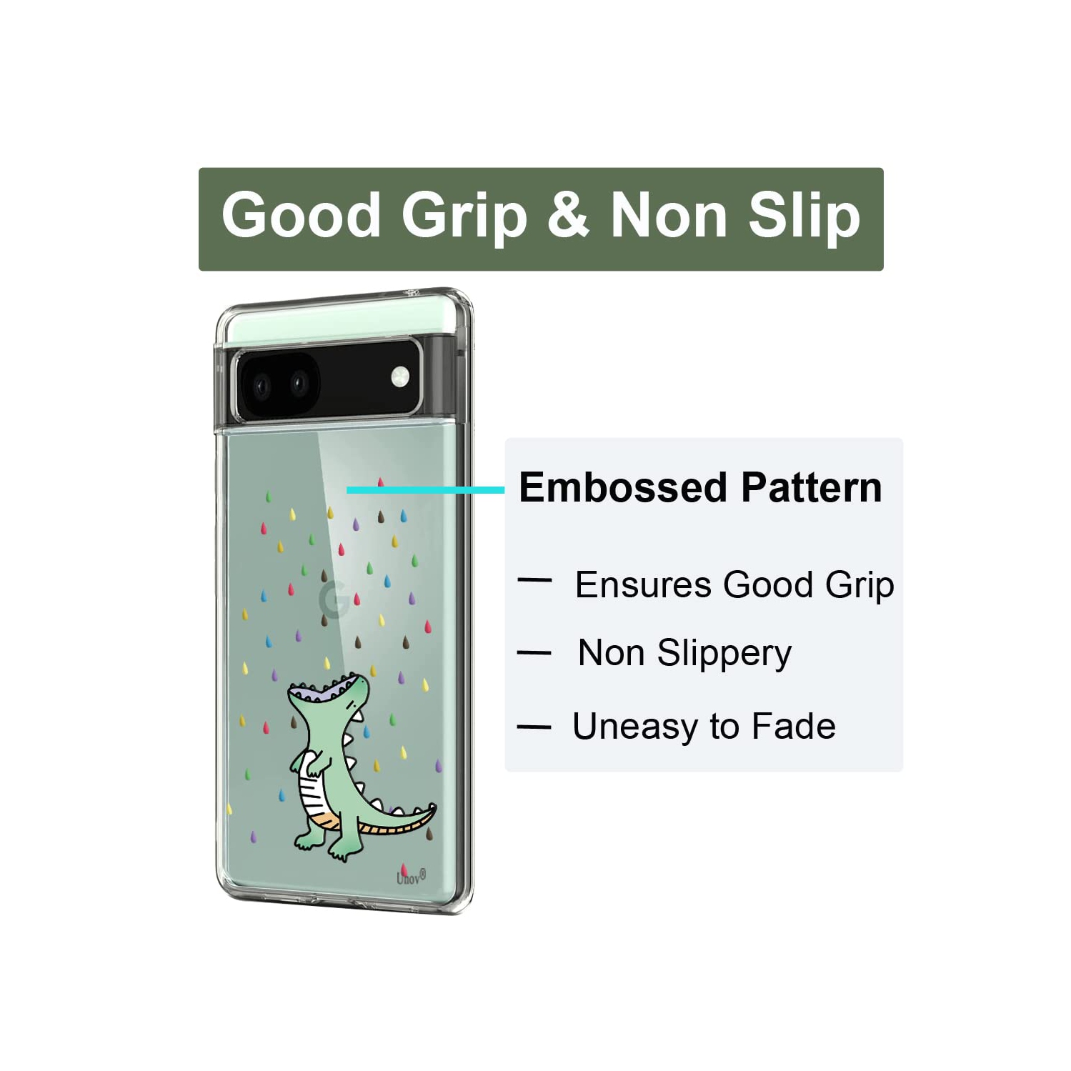 Compatible with Pixel 6a Case Clear with Design Soft TPU Shock Absorption Slim Embossed Pattern Protective Back Cover for Pixel 6a 5G 6.1 inch