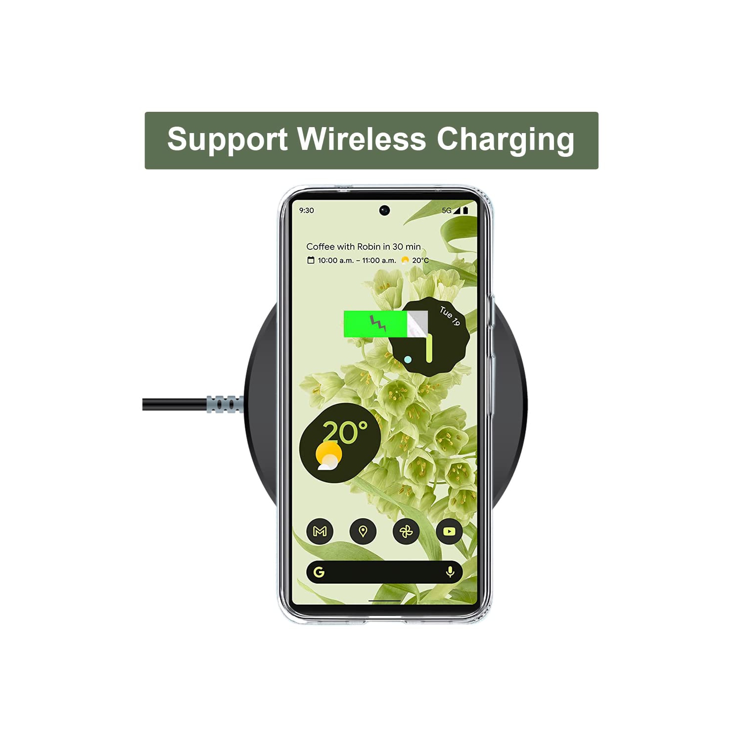 Compatible with Pixel 6a Case Clear with Design Soft TPU Shock Absorption Slim Embossed Pattern Protective Back Cover for Pixel 6a 5G 6.1 inch