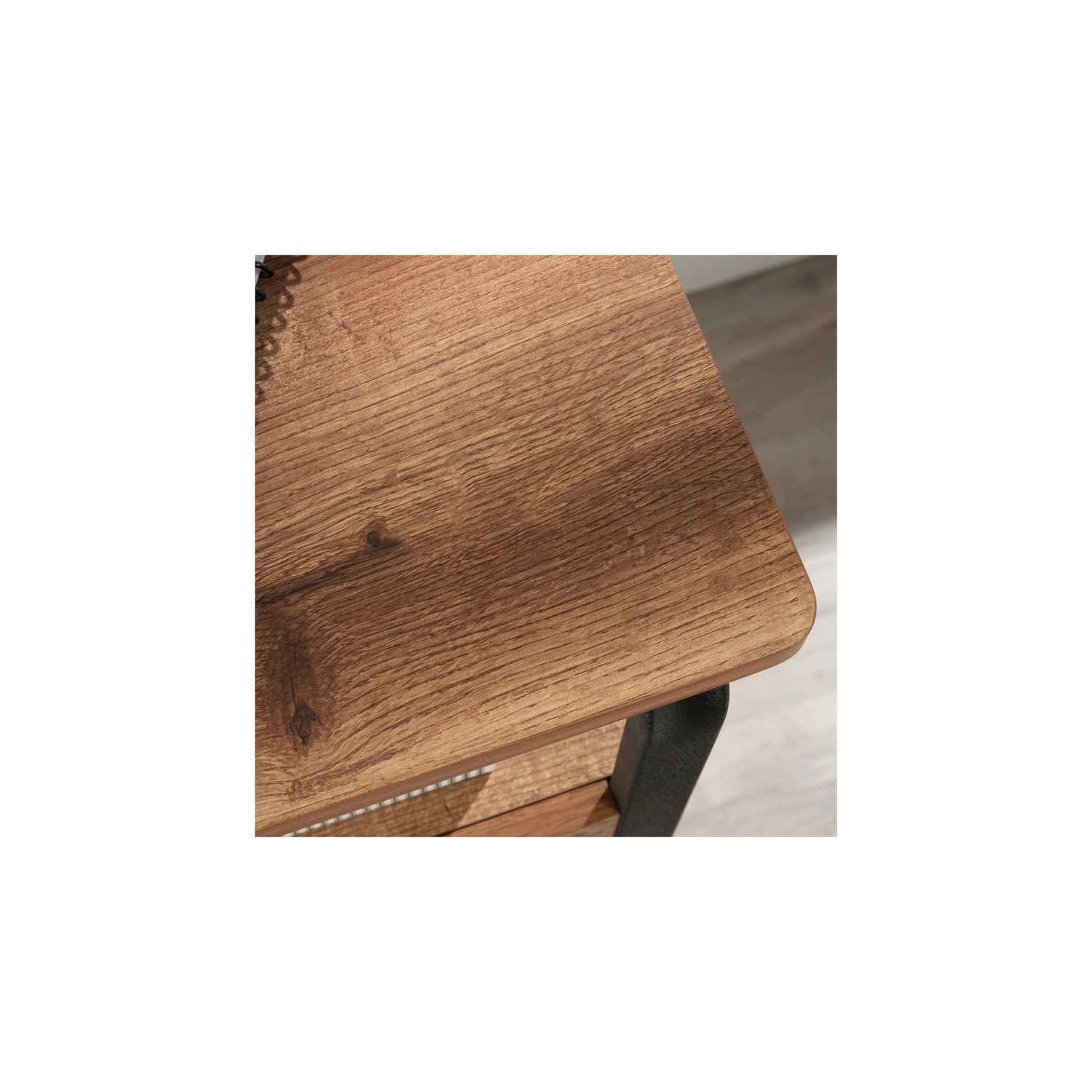 Sauder Station House Engineered Wood and Metal Desk in Etched Oak