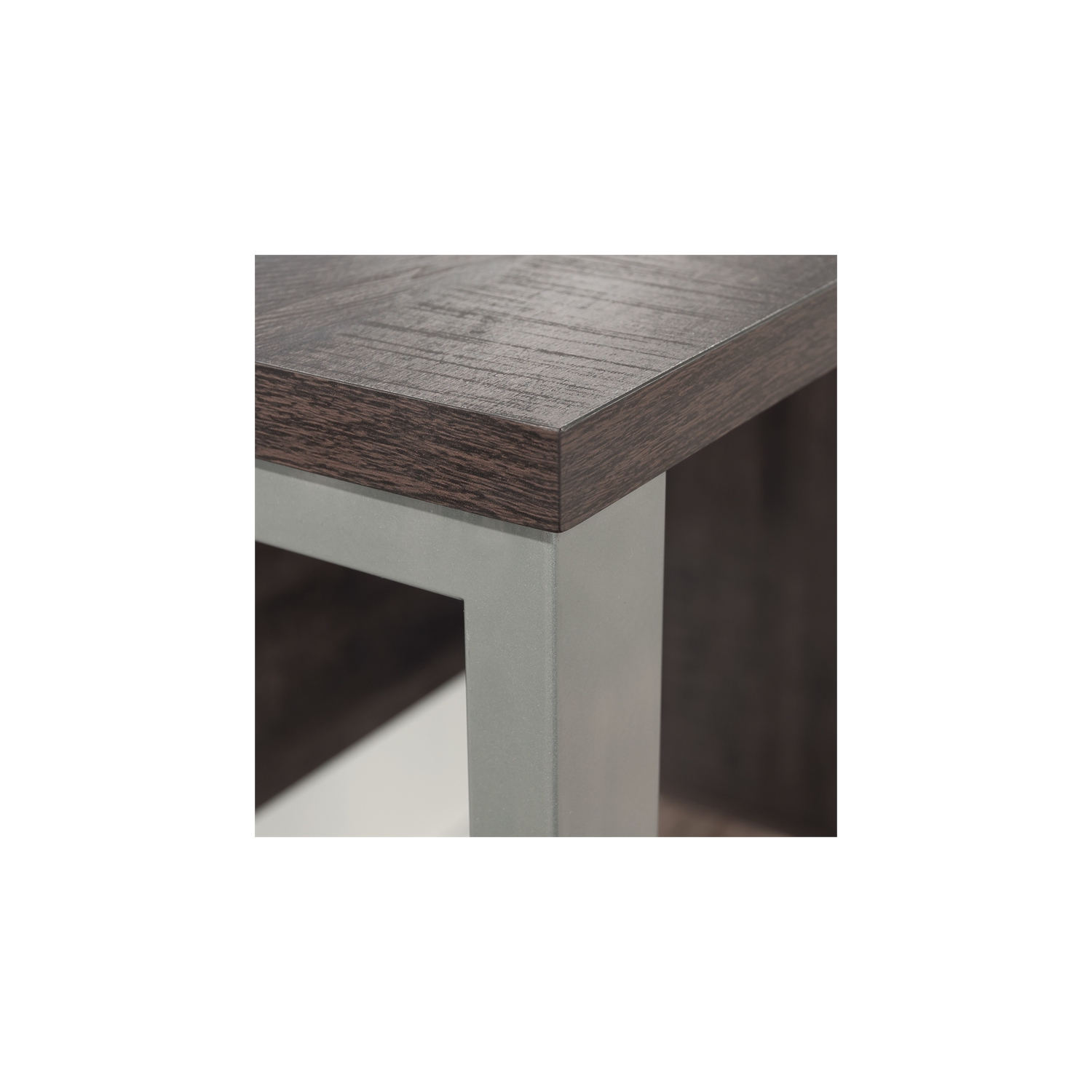 Sauder Rock Glen Engineered Wood and Metal Desk in Blade Walnut