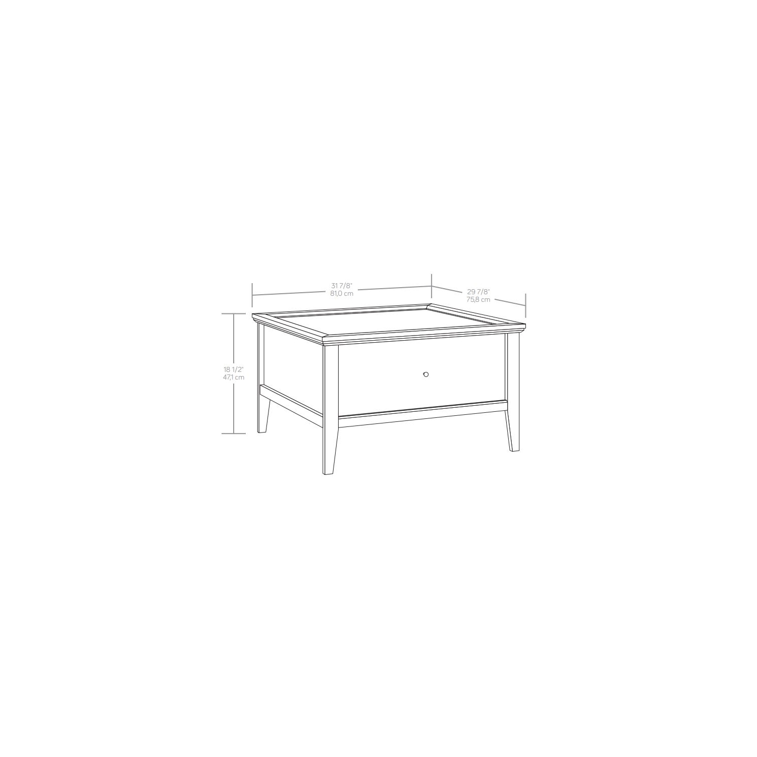 Sauder Larkin Ledge Engineered Wood and Metal Coffee Table in Glacier Oak