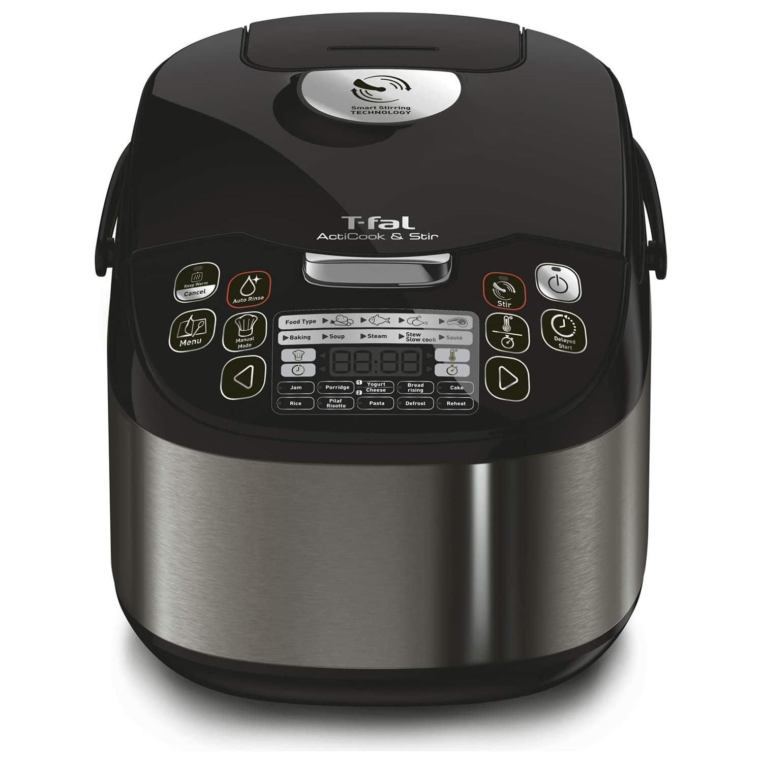 Acticook and Stir RK901B51, One-Pot Multicooker, 18 Pre-Set Cooking Programs Including Bread Rise, Deep Fryer, Slow Cooker, Rice Cooker, Intelligent Stirring Paddle, Black