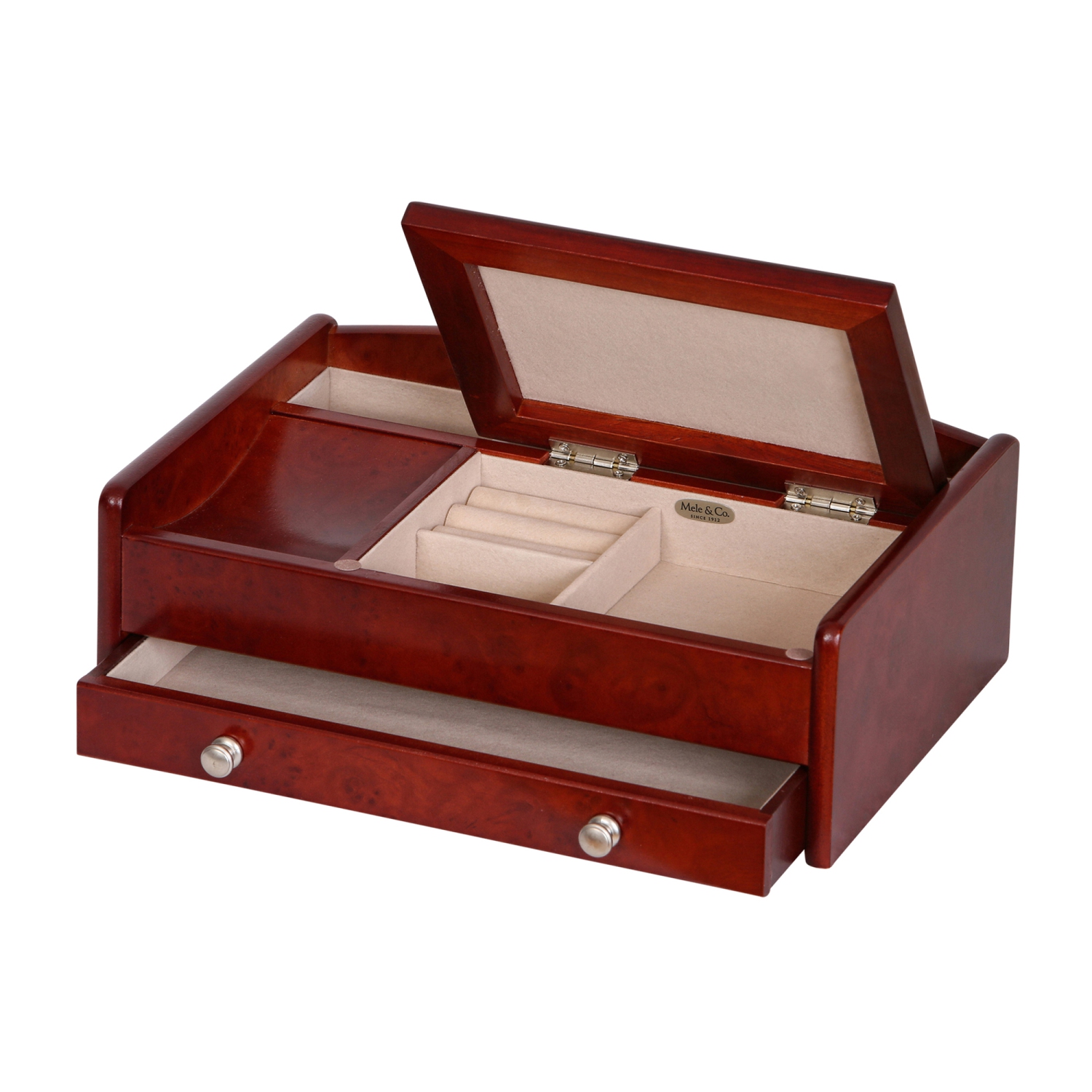 Coffret à bijoux en bois pour chambre d'homme et commode Davin de Gunther Mele