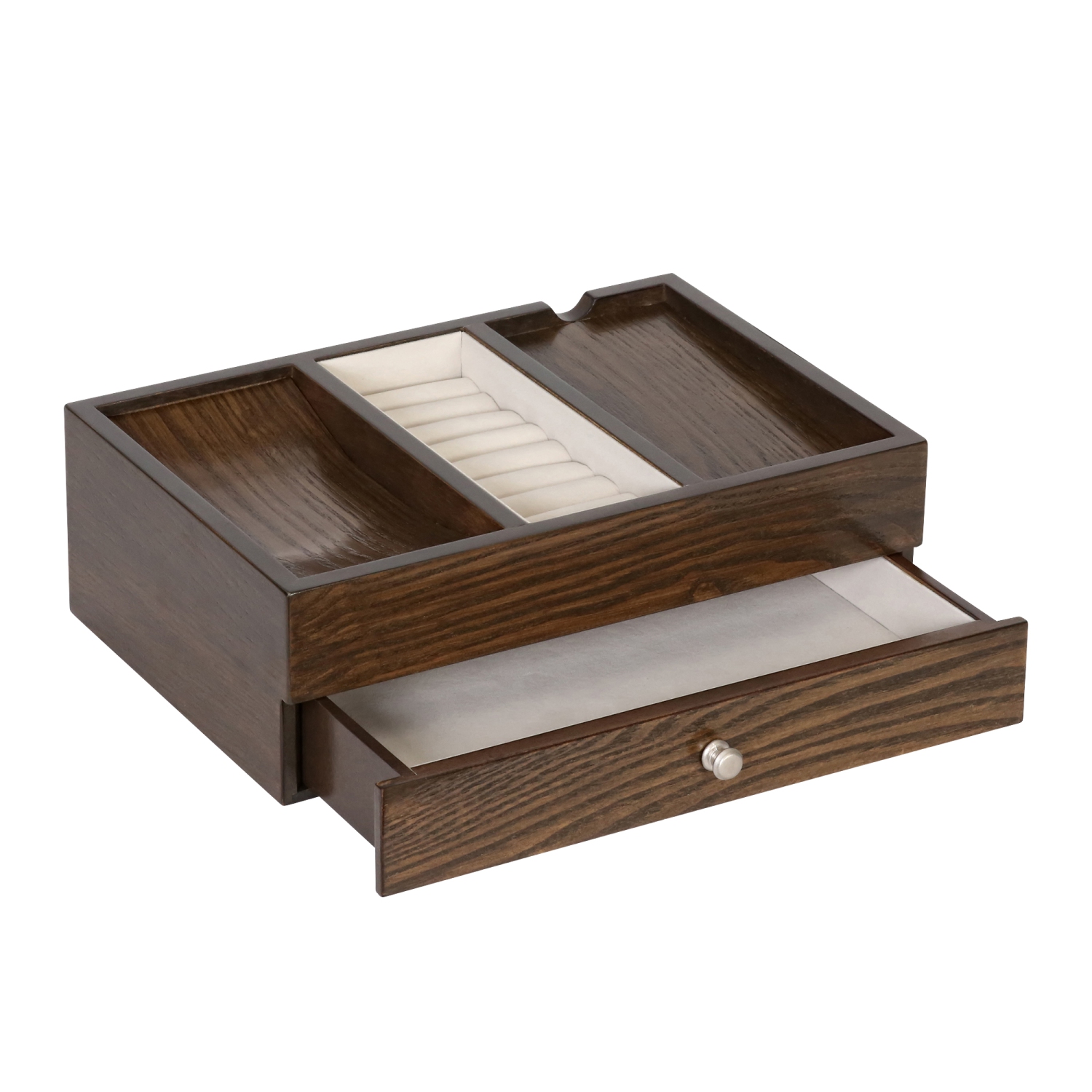 Coffret à bijoux avec table de chevet en noyer brun et Co Rex de Gunther Mele