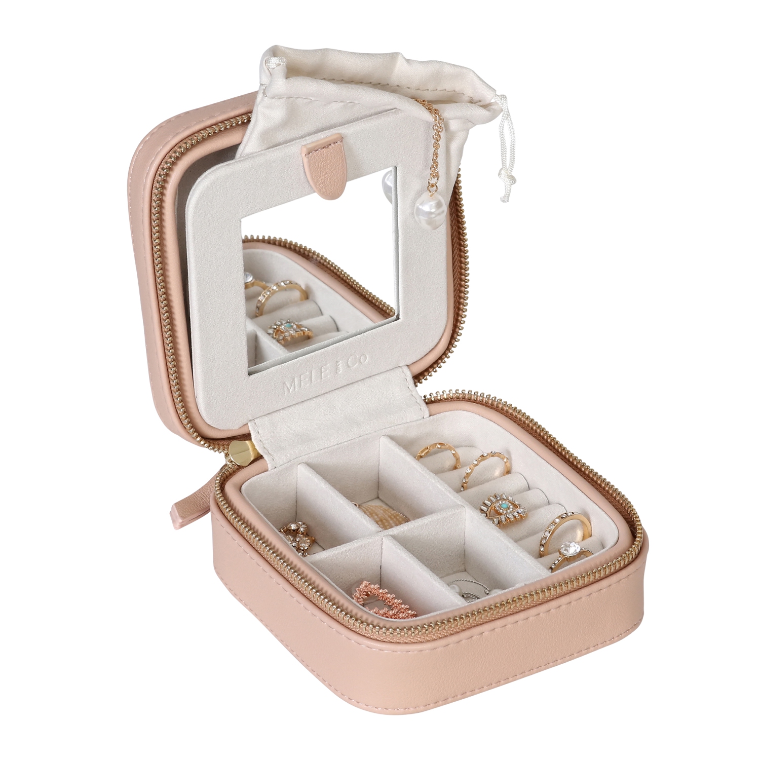 Coffret à bijoux de voyage en cuir végétalien Stow and Go de Gunther Mele et Co