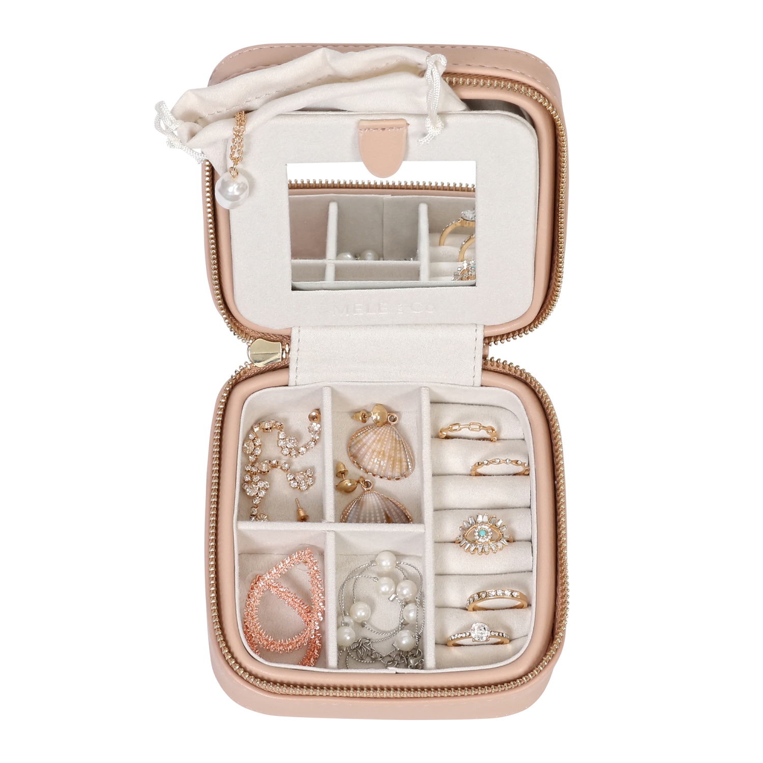 Coffret à bijoux de voyage en cuir végétalien Stow and Go de Gunther Mele et Co