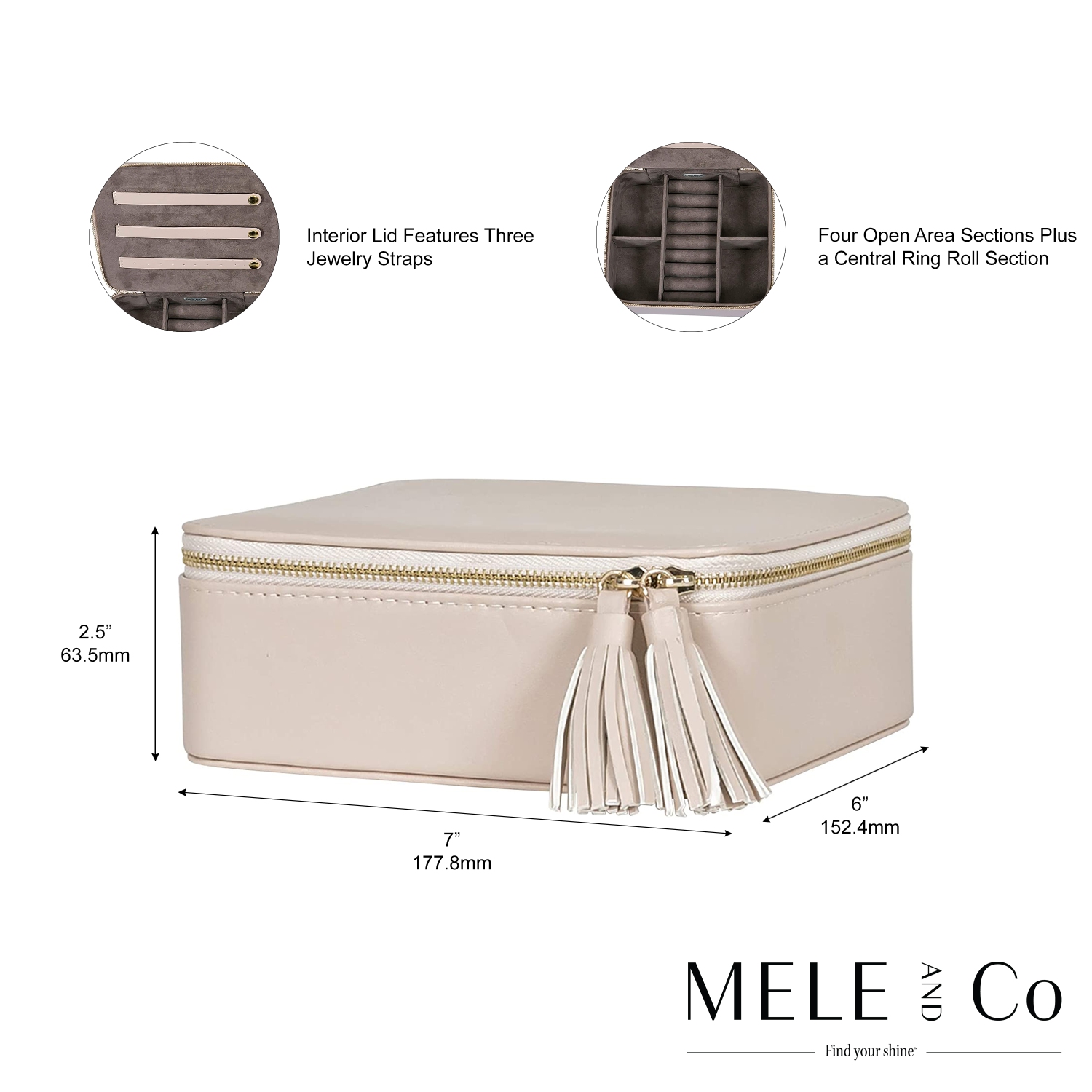 Étui à bijoux de voyage en similicuir havane Shiloh de Gunther Mele et Co