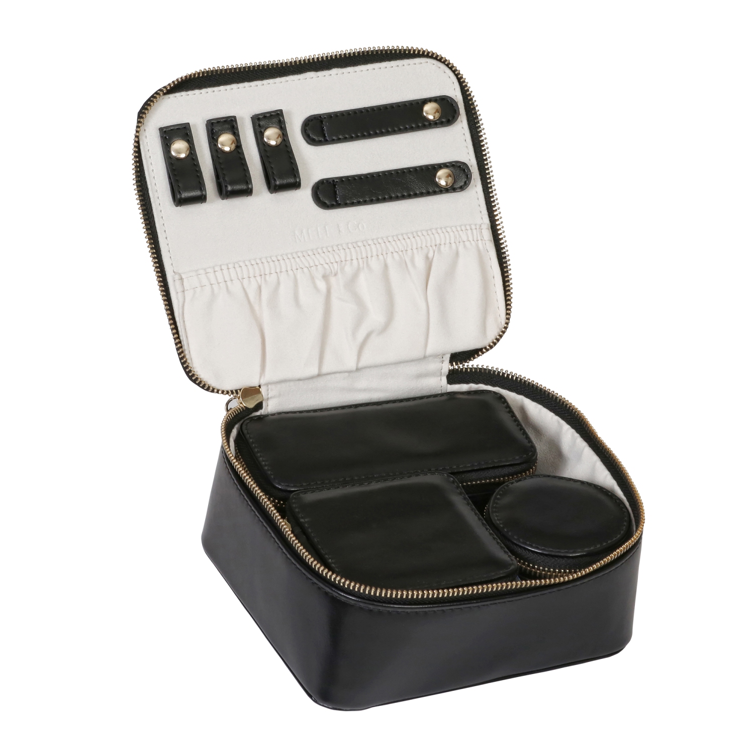 Mele and Co Black Bento Travel Jewelry Case
