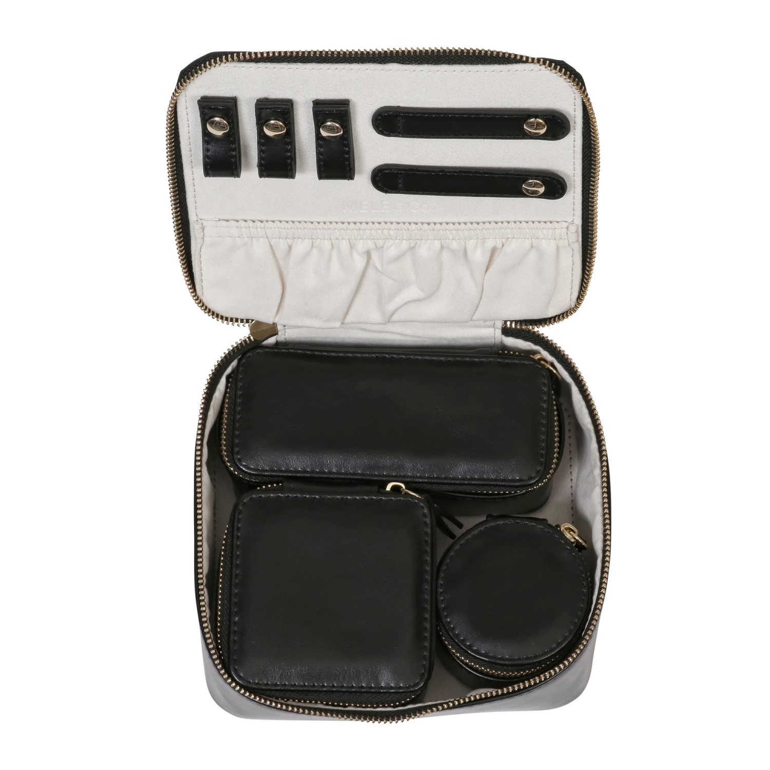 Mele and Co Black Bento Travel Jewelry Case