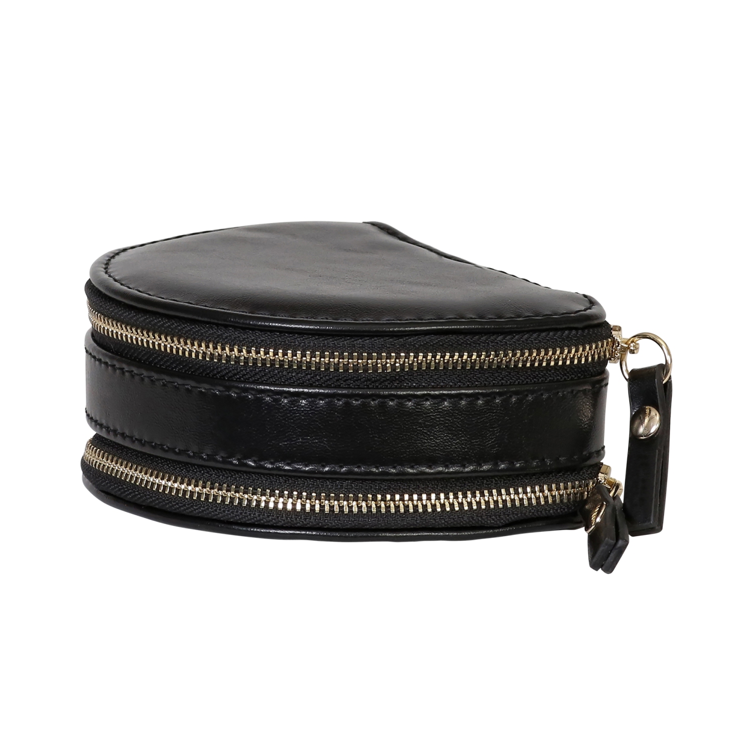Mele and Co Duo Mini Vegan Leather Travel Jewelry Case Black