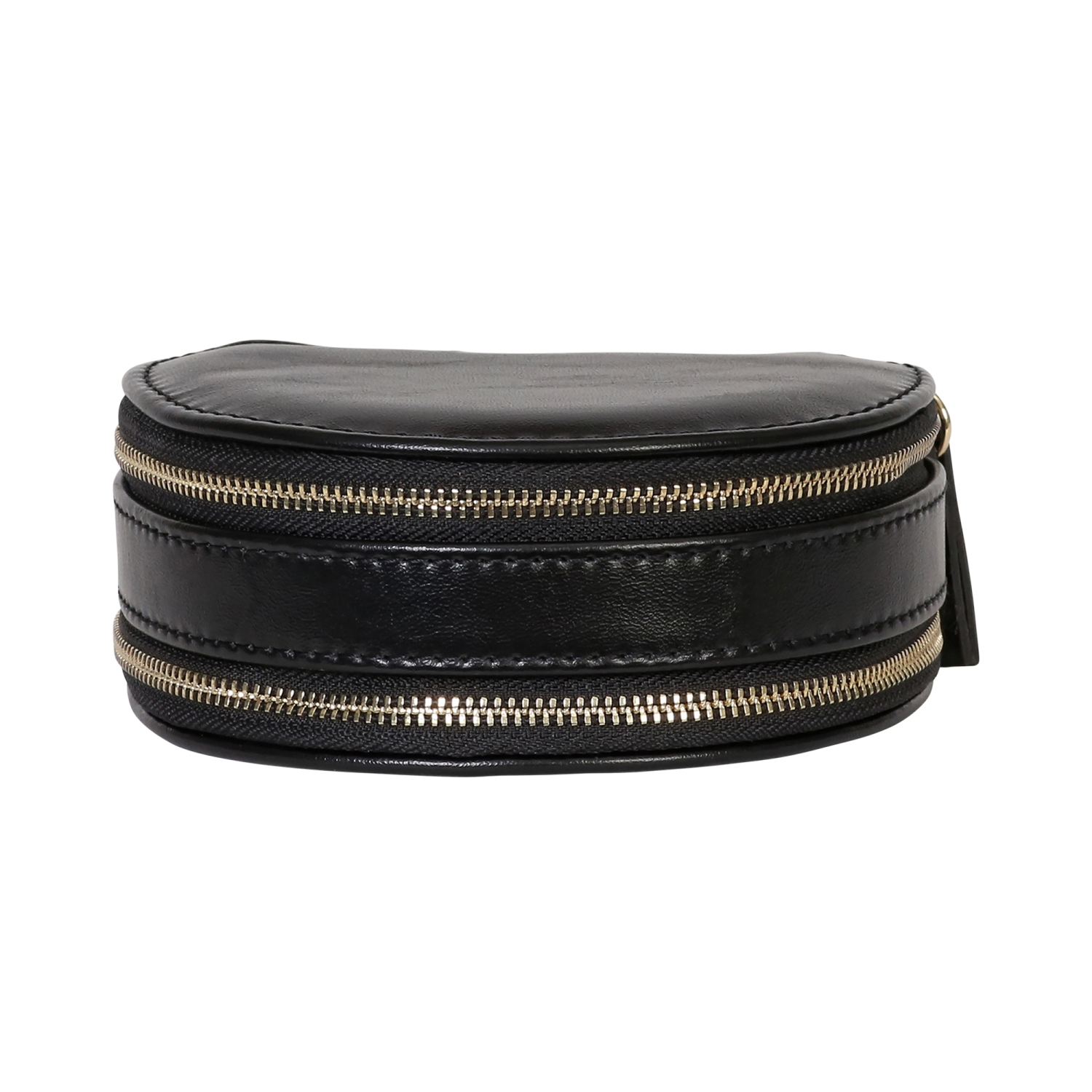 Mele and Co Duo Mini Vegan Leather Travel Jewelry Case Black