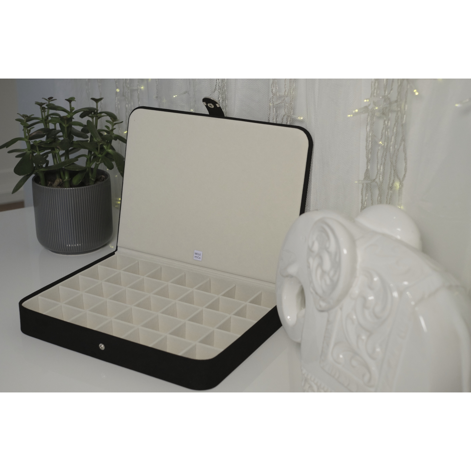 Gunther Mele and Co Maria – Coffret à bijoux avec porte-bagues en peluche, 24 sections