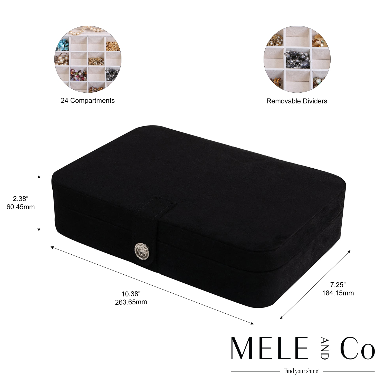 Gunther Mele and Co Maria – Coffret à bijoux avec porte-bagues en peluche, 24 sections