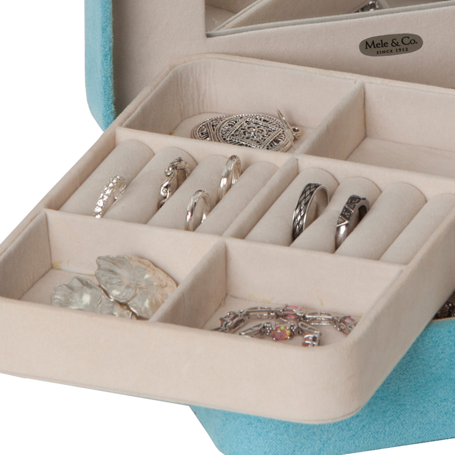 Gunther Mele et Co Giana – Coffret à bijoux en peluche avec plateau amovible